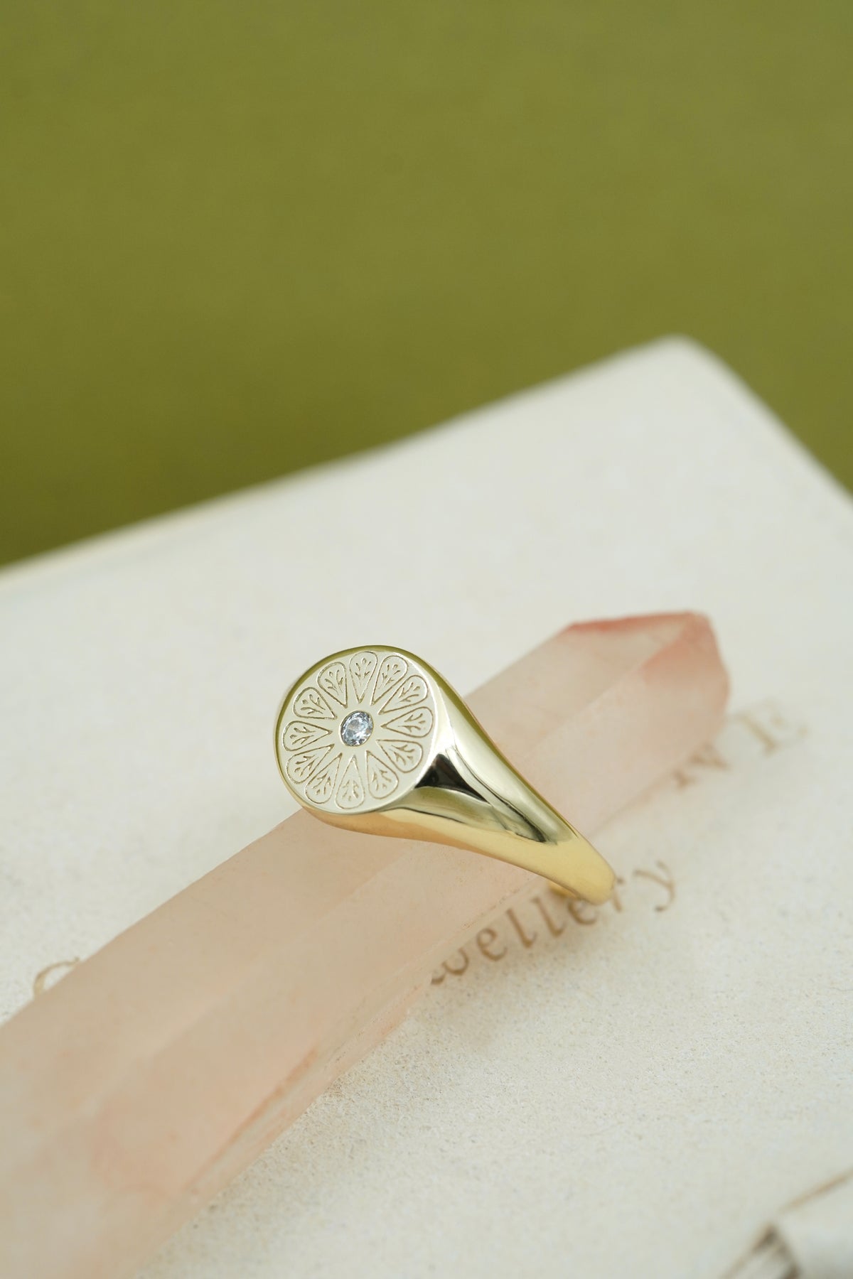 April Rings Birthstones April Ring 9ct Yellow Gold Diamond April Birthstone Signet