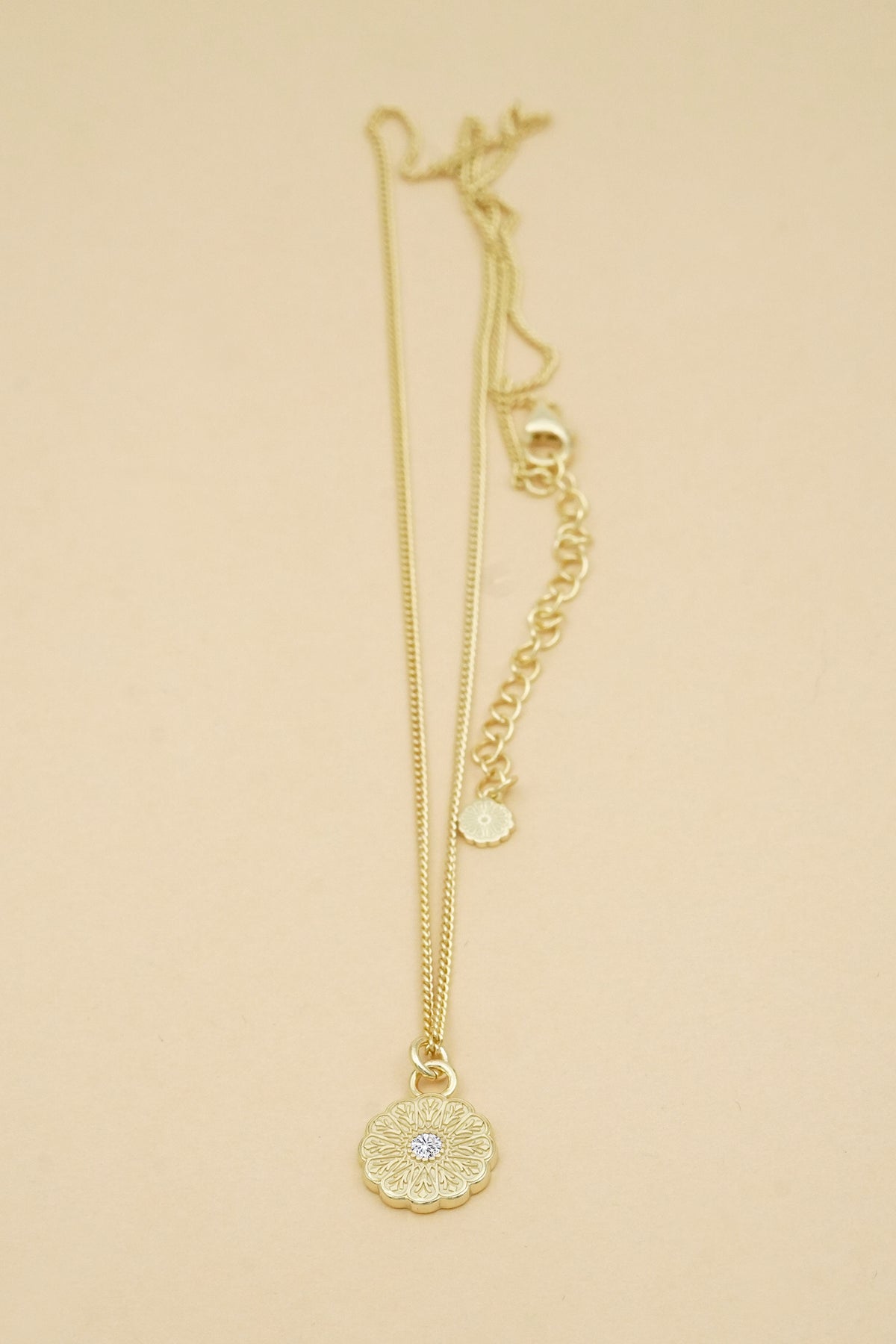 Gold Birthstone Necklace - April/Diamond