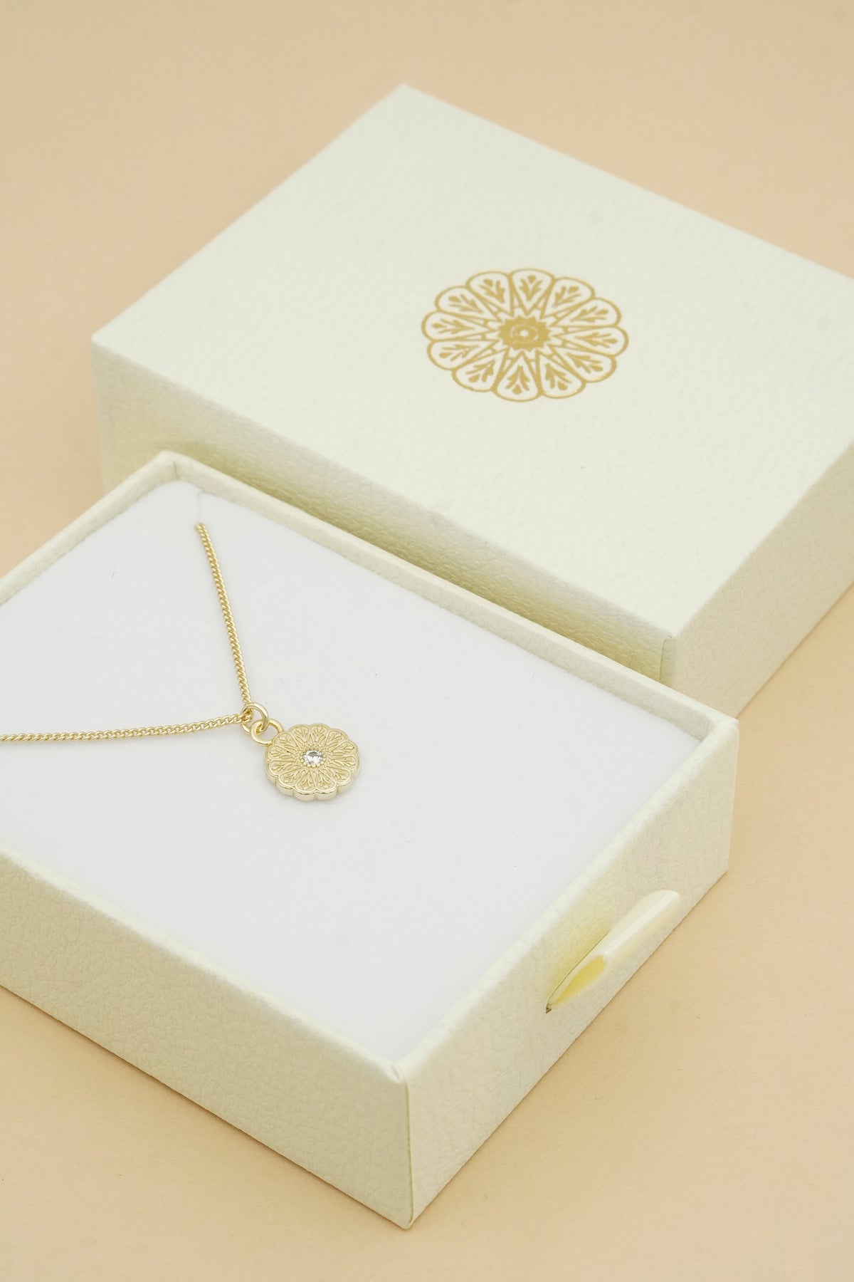 Gold Birthstone Necklace - April/Diamond