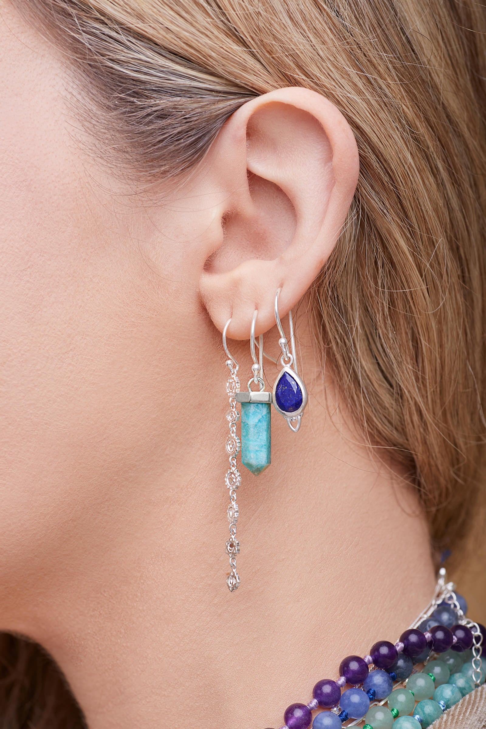 Seven Chakras Earrings Silver