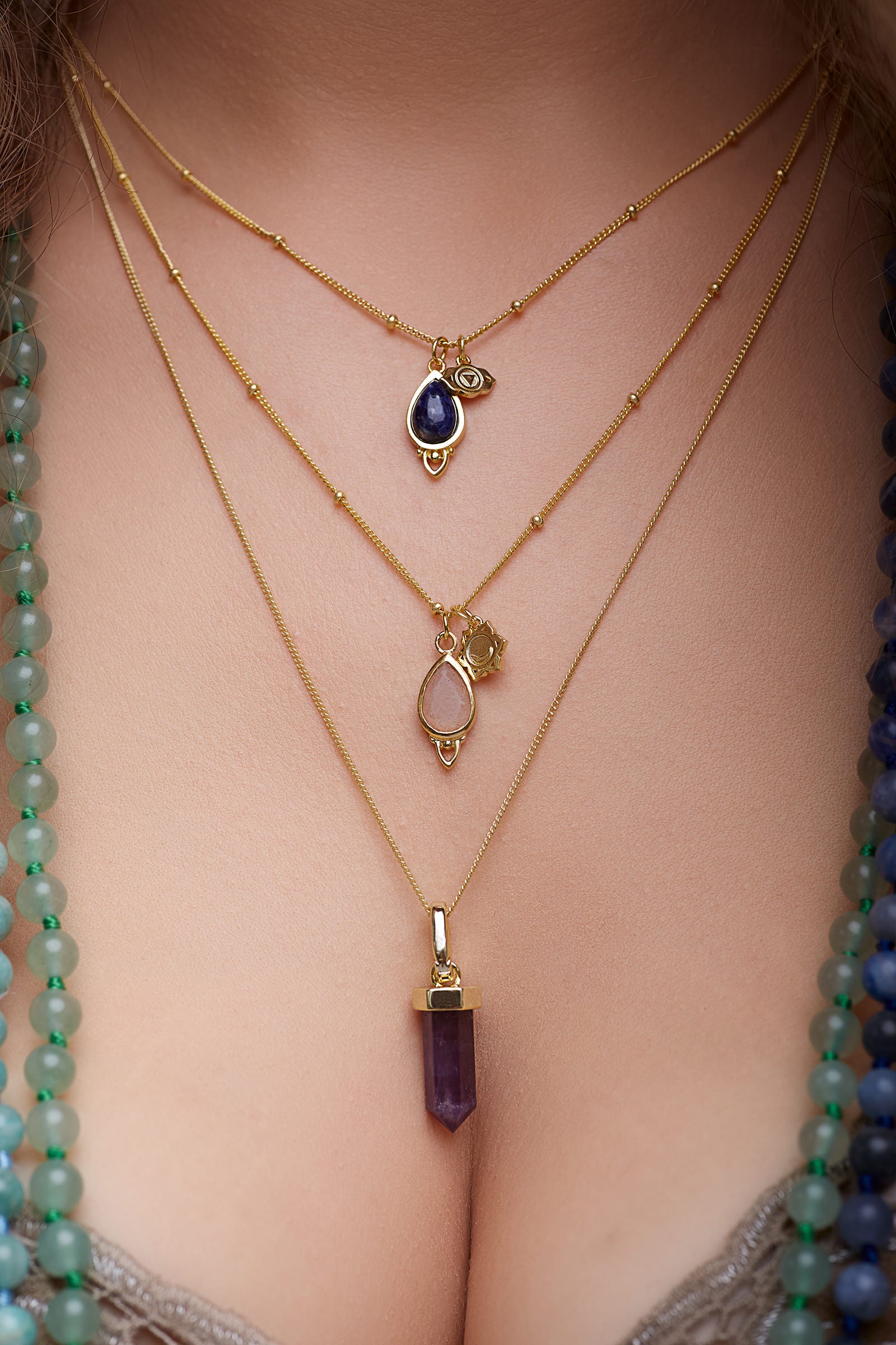 Third Eye Chakra Necklace Gold