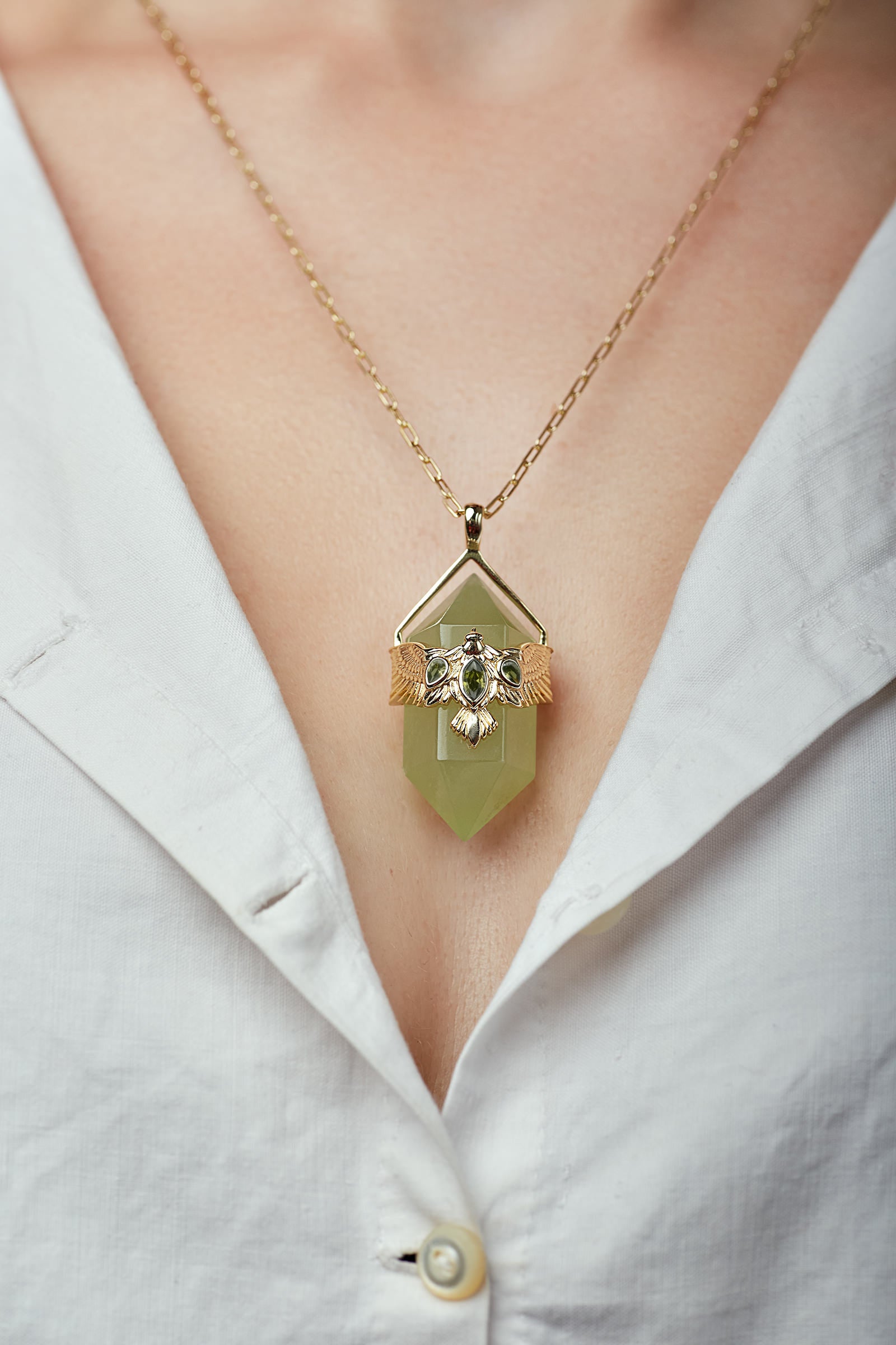 Jade Soar Necklace - Gold