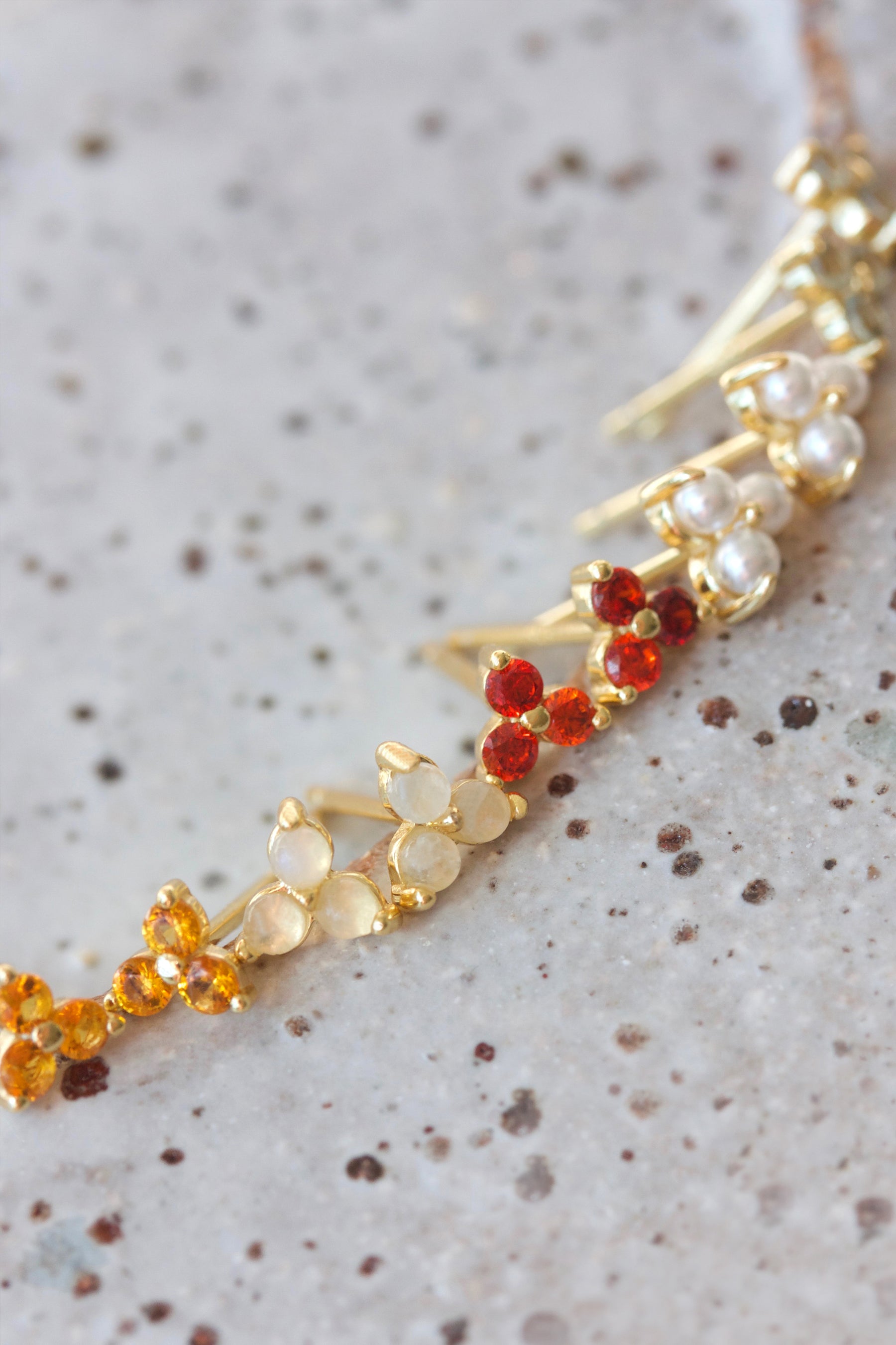 Birthstone Studs Set of 3 - Silver