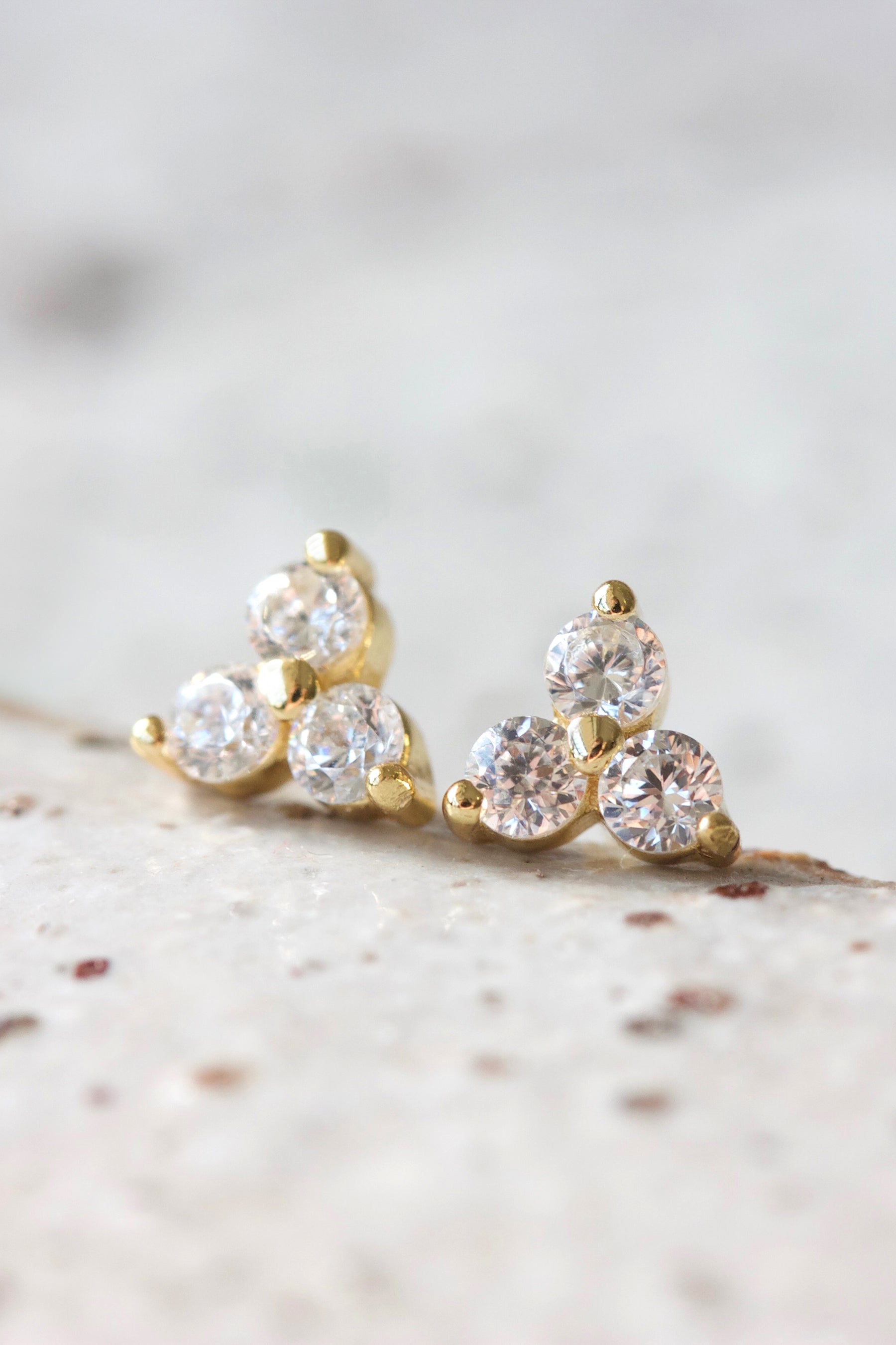 Birthstone Studs Set of 3 - Gold
