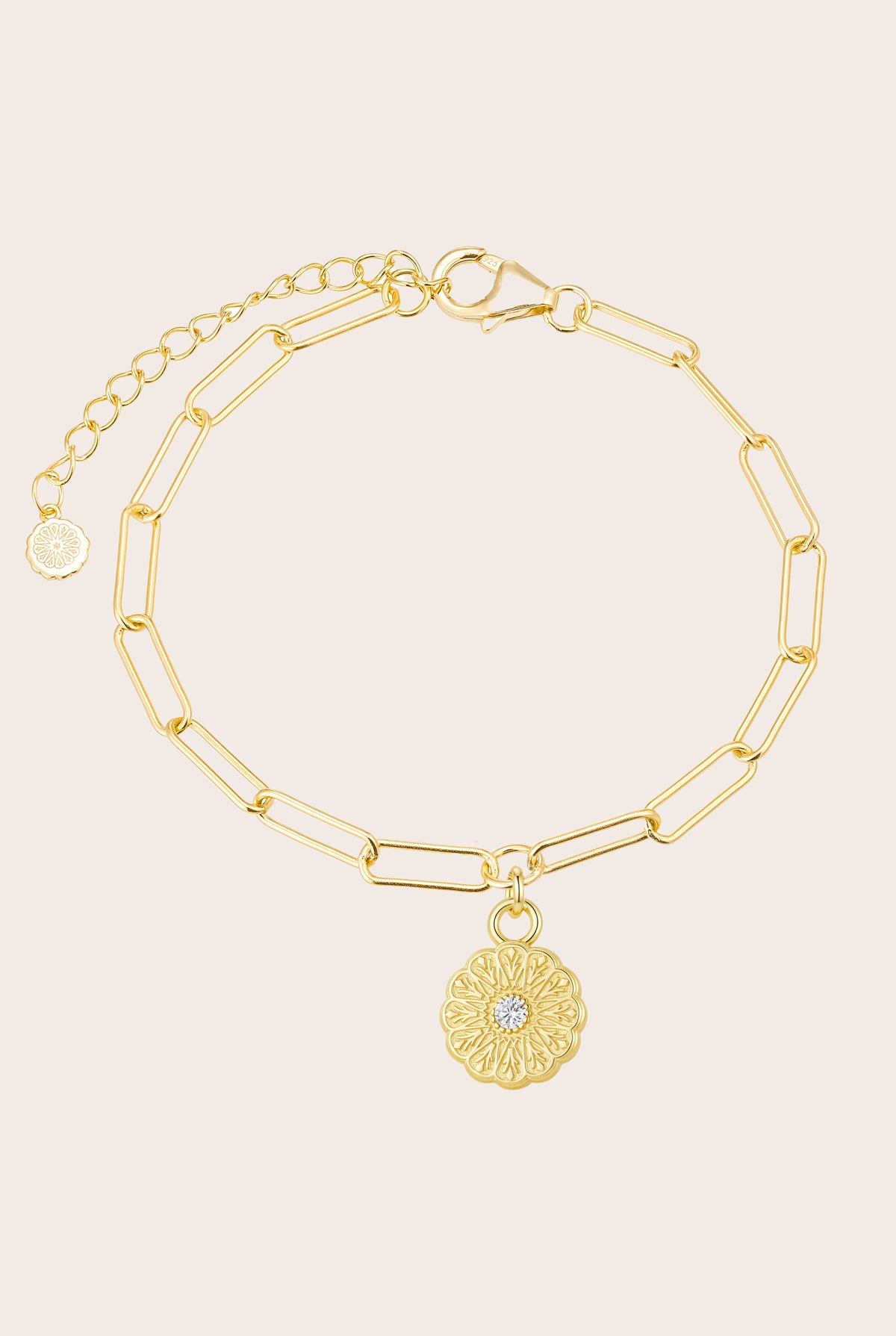 Gold Birthstone Bracelet - April/Diamond