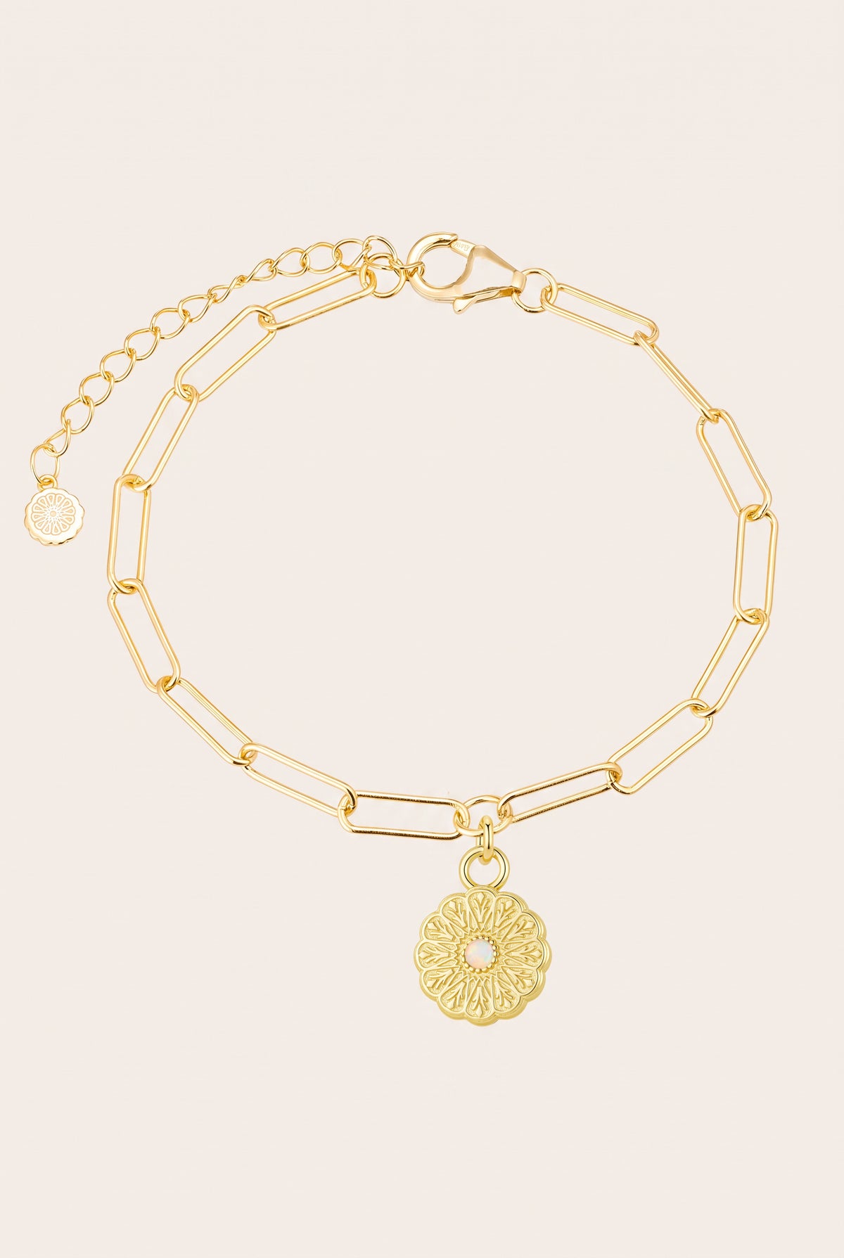 Gold Birthstone Bracelet - October/Opal