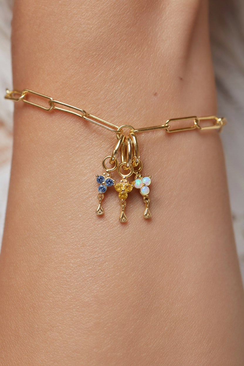 Custom Birthstone Bracelet - Gold