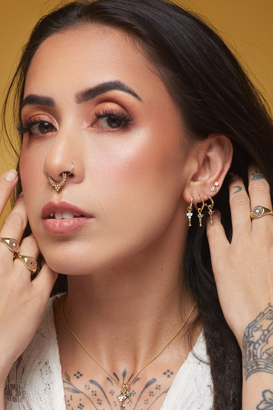 Gold Birthstone Hoops - August/Peridot