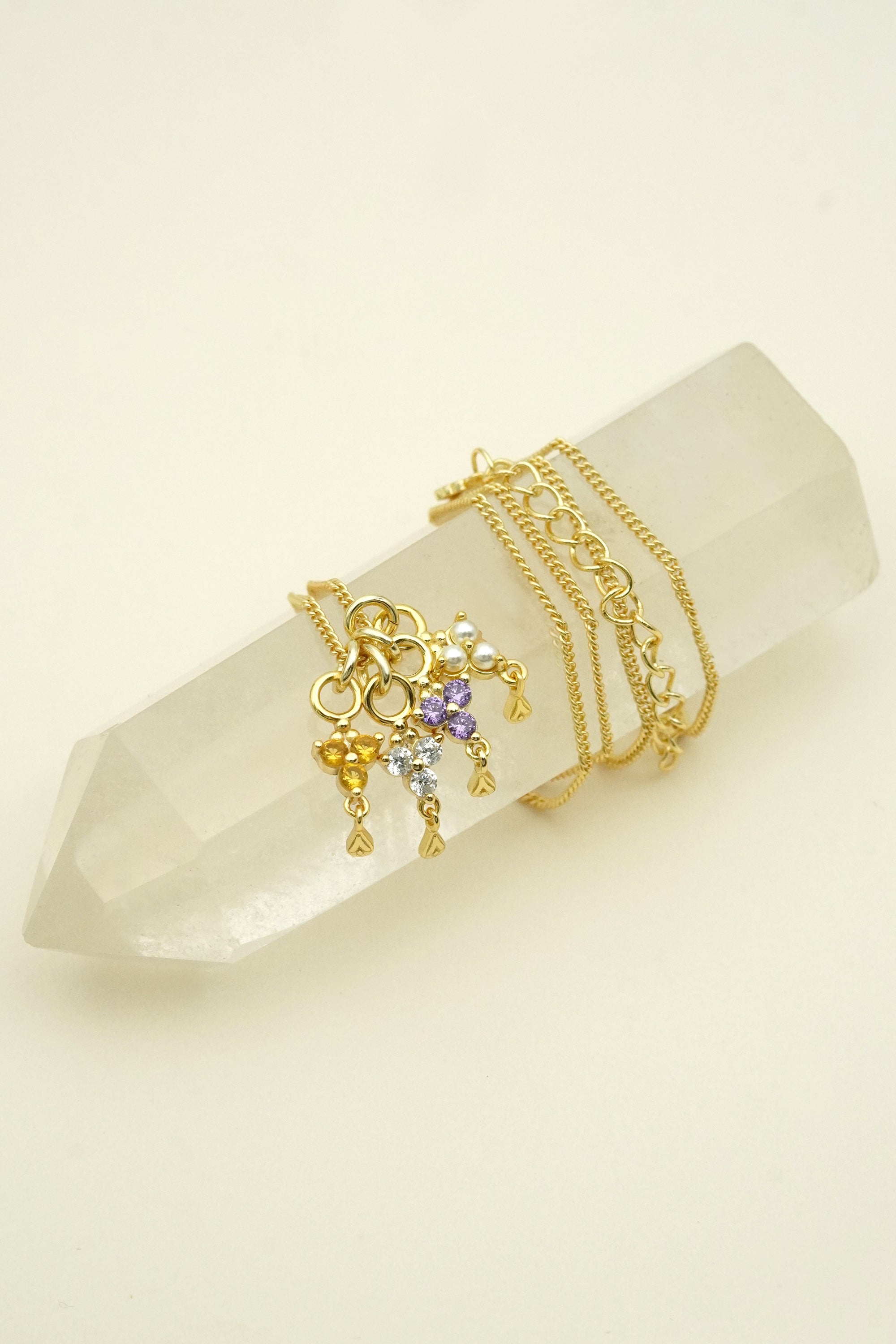 Custom Birthstone Necklace - Gold