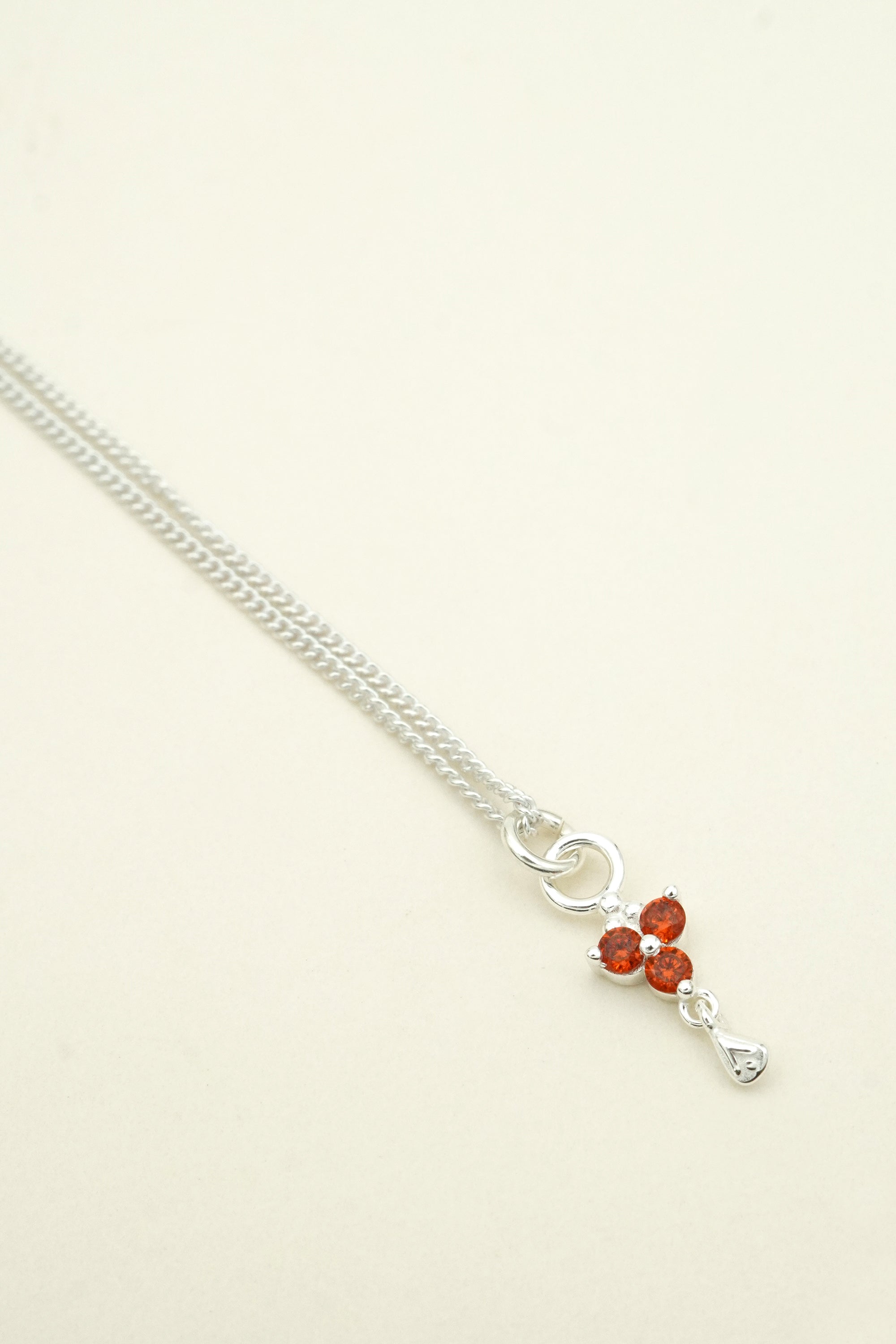 Custom Birthstone Necklace - Silver