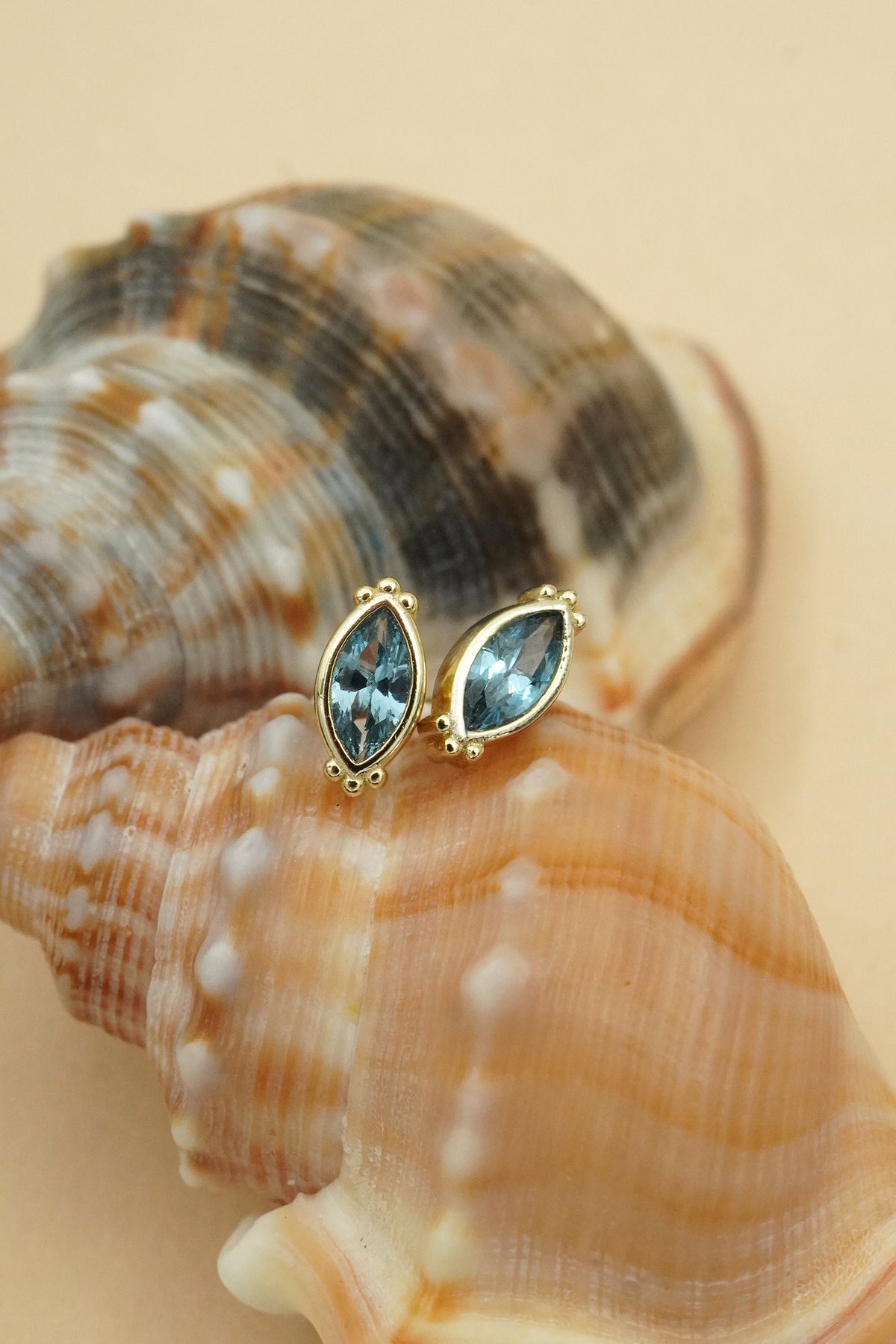 Gold Into The Blue Studs