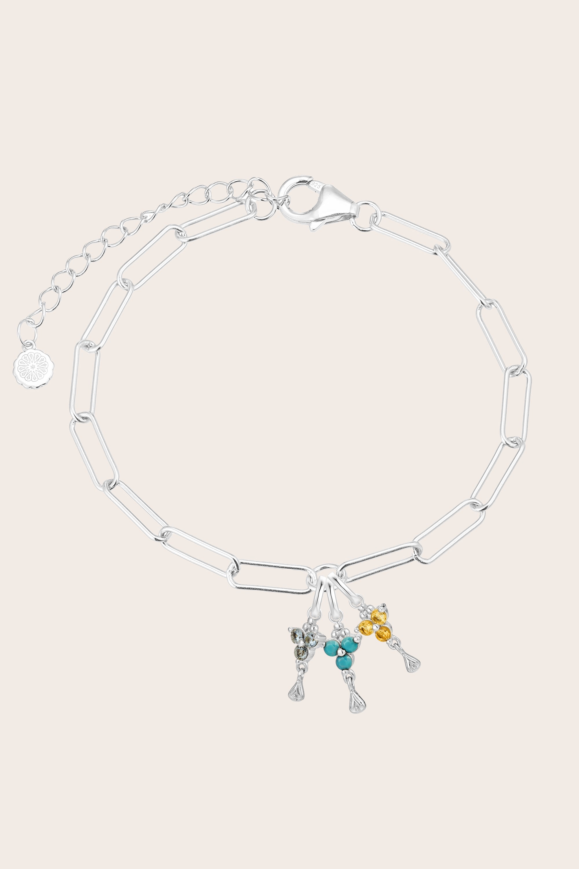 Custom Birthstone Bracelet - Silver