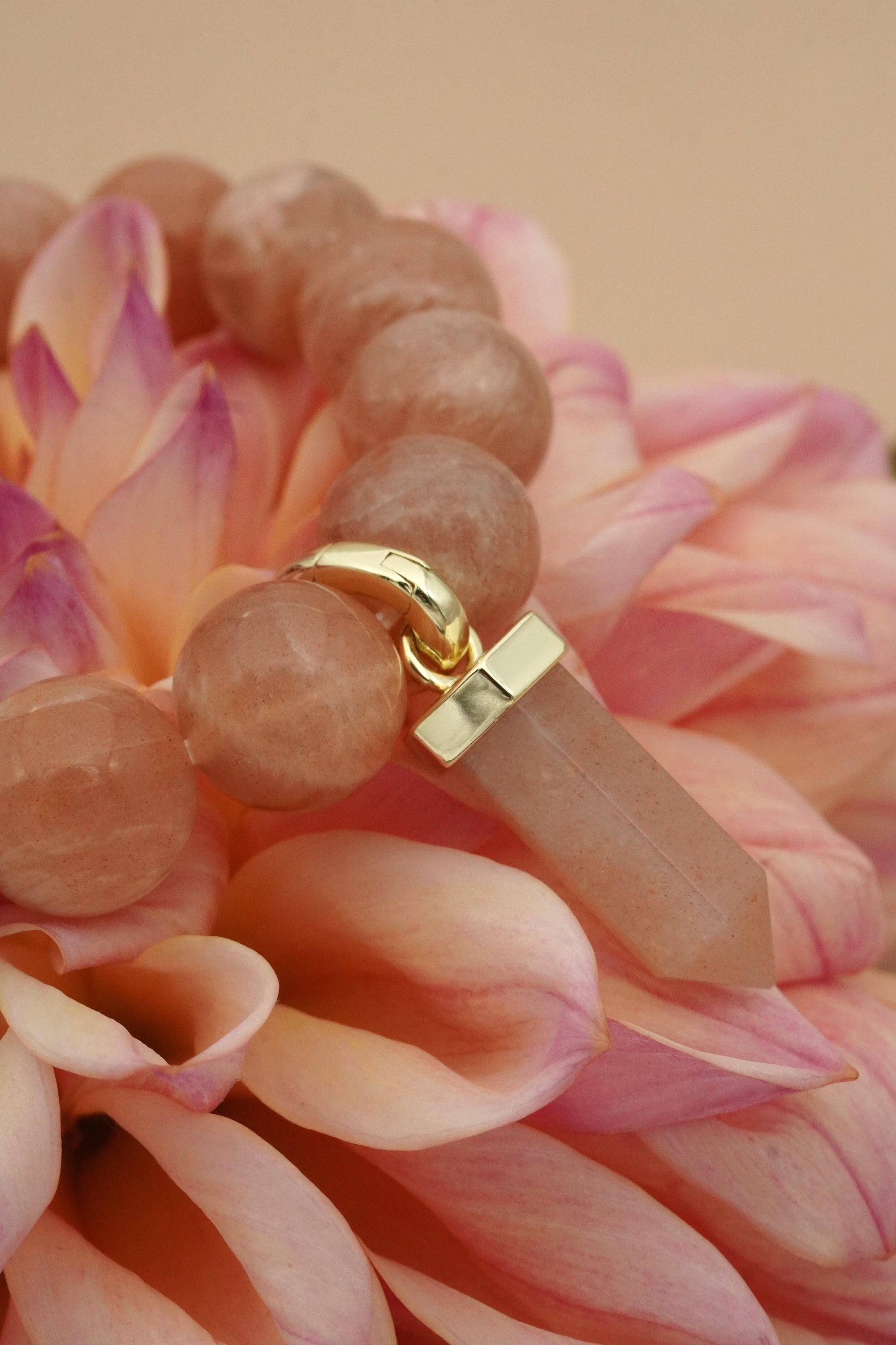 Intuitive Soul Peach Moonstone Bracelet - Gold