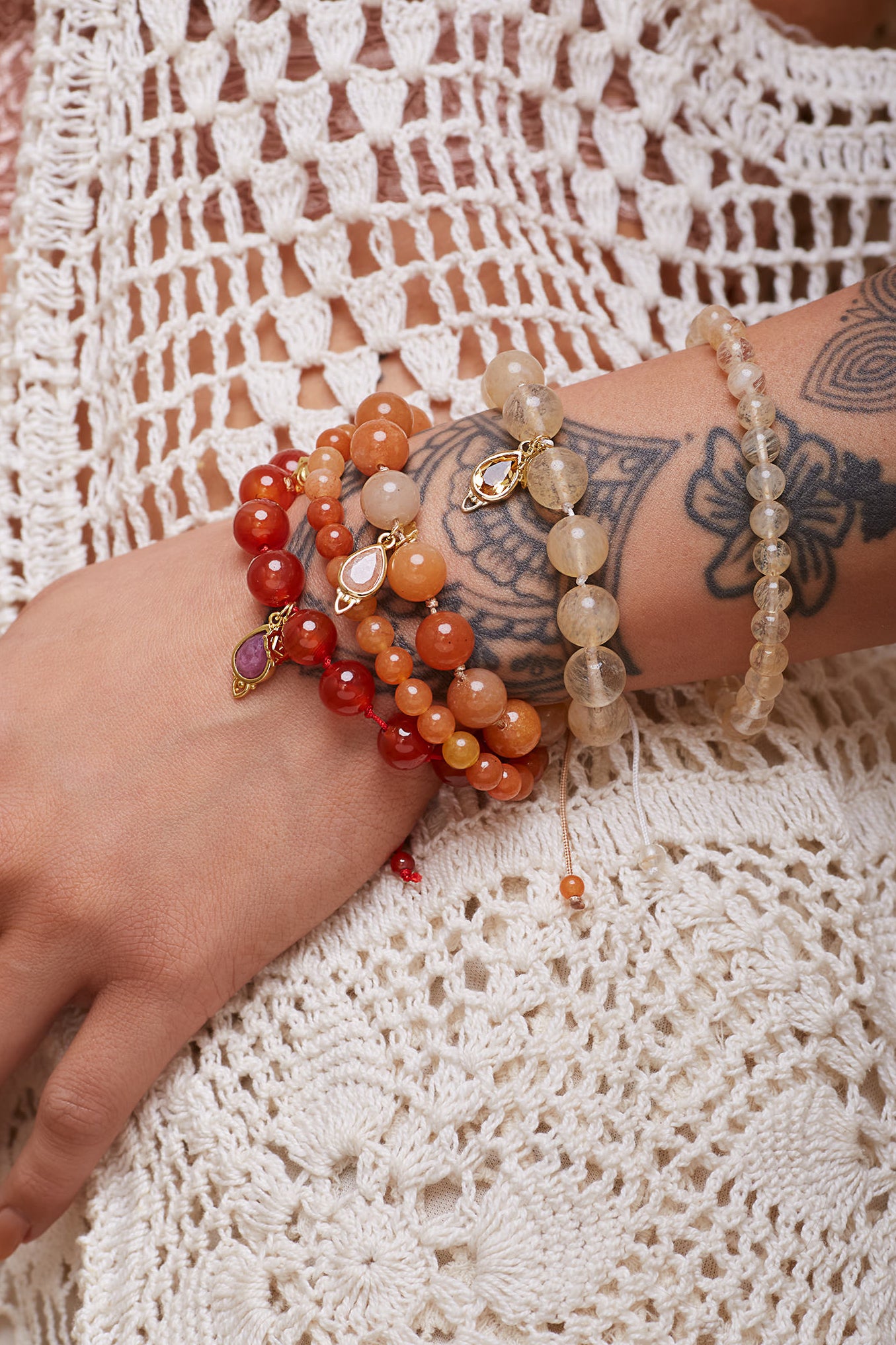Sacral Chakra Mala Bracelet - Gold