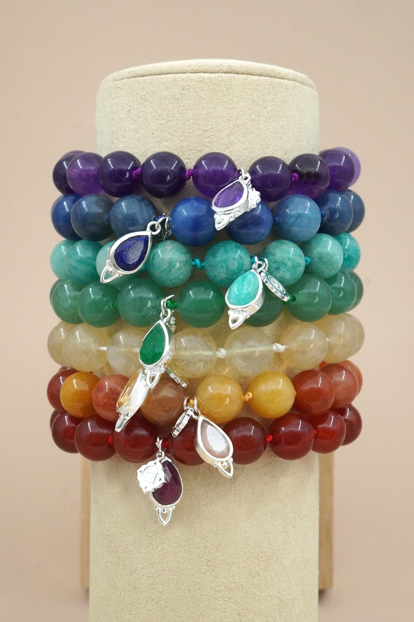 Root Chakra Mala Bracelet - Silver