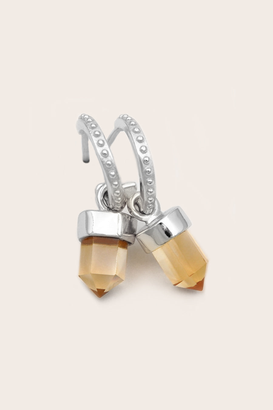 yellow citrine abundance crystal hoop earrings