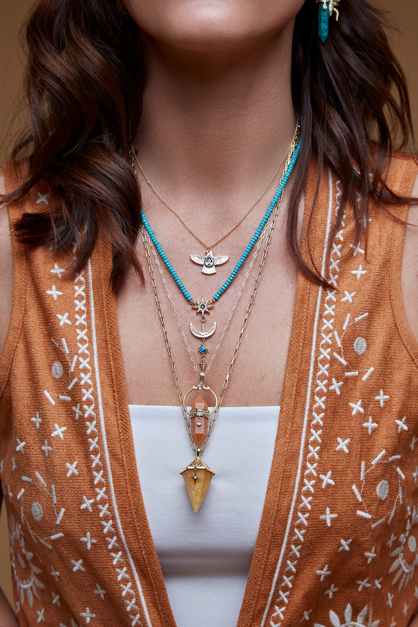 Guided Turquoise Necklace - Gold