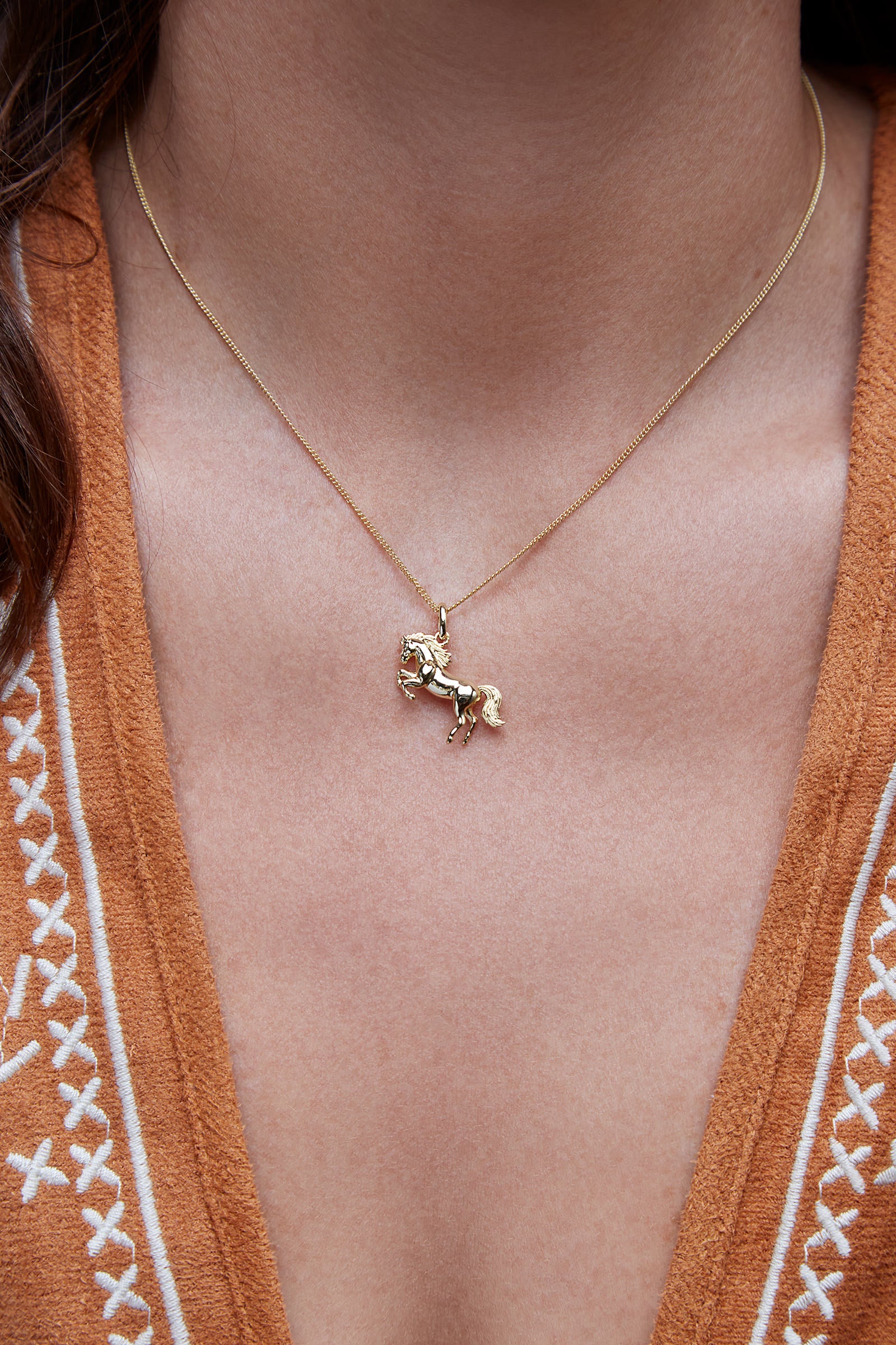 Stand Strong Horse Necklace - Gold