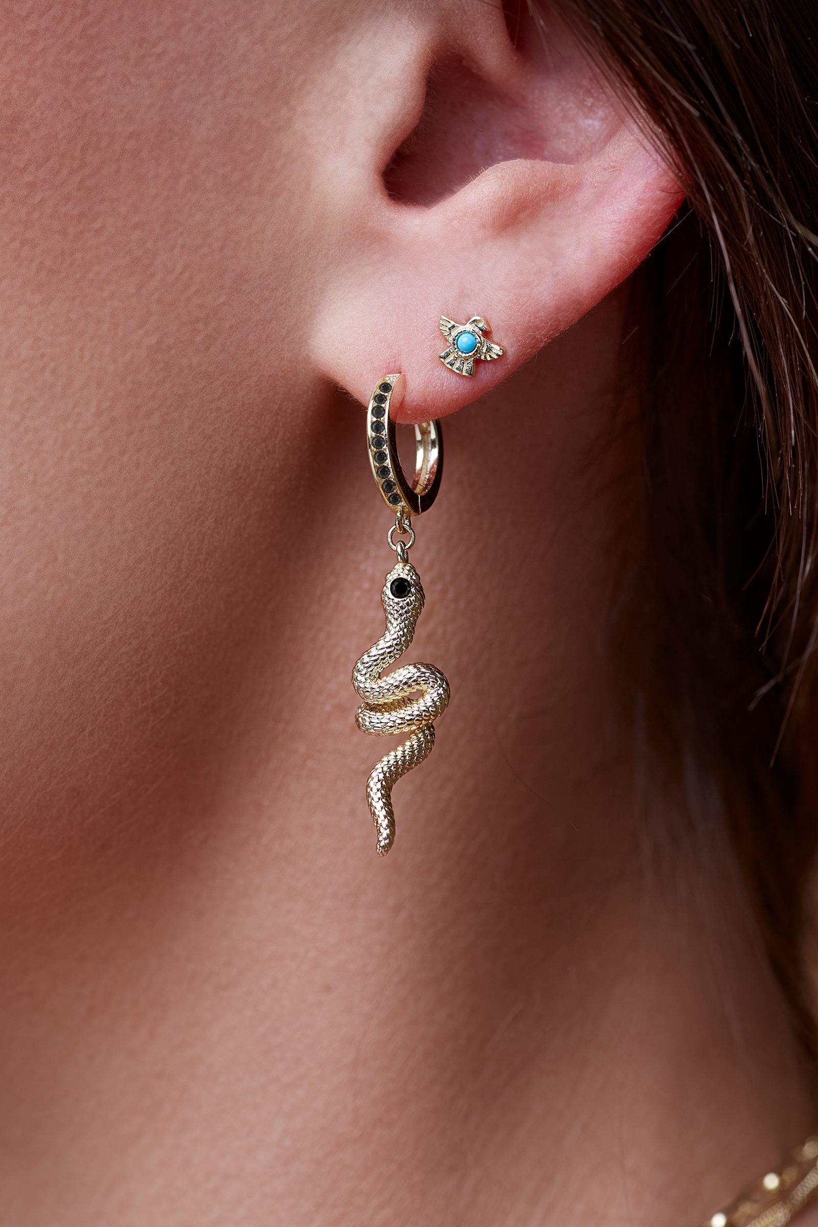 Sacred Serpent Hoops - Gold