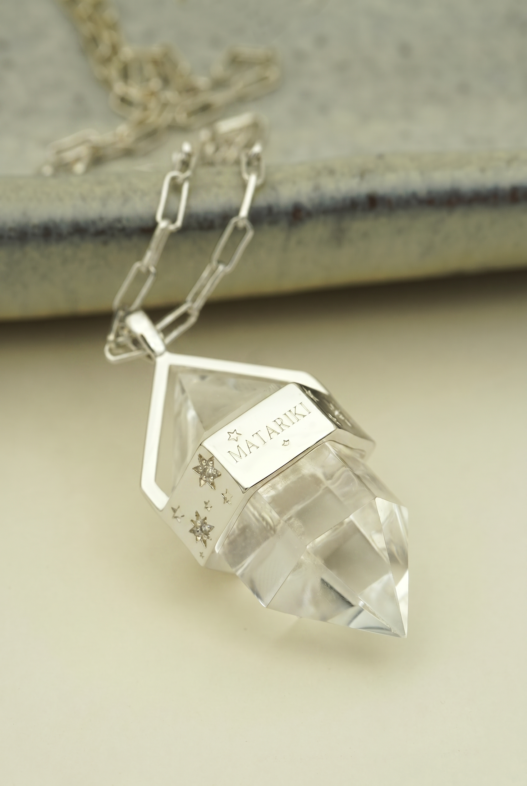Matariki Clear Quartz Necklace - Silver