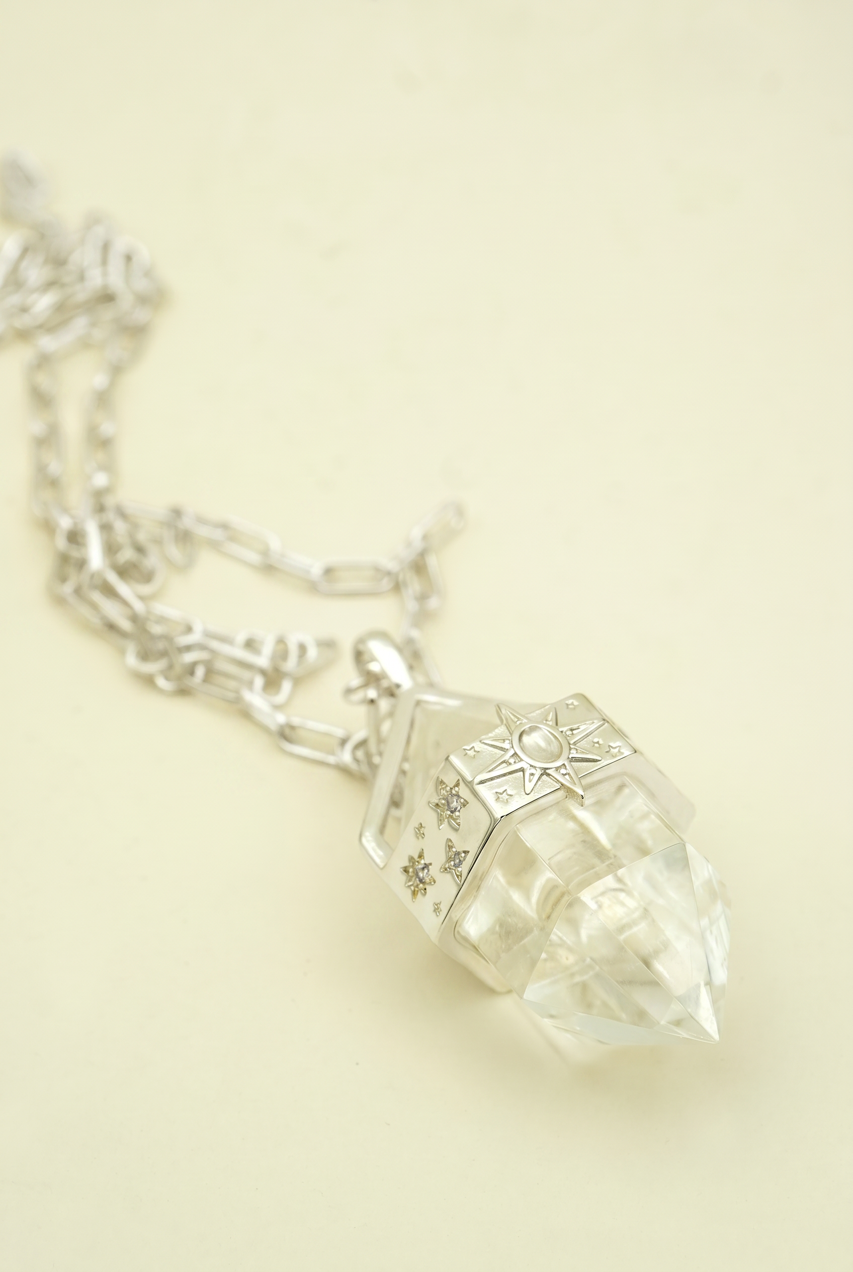 Matariki Clear Quartz Necklace - Silver
