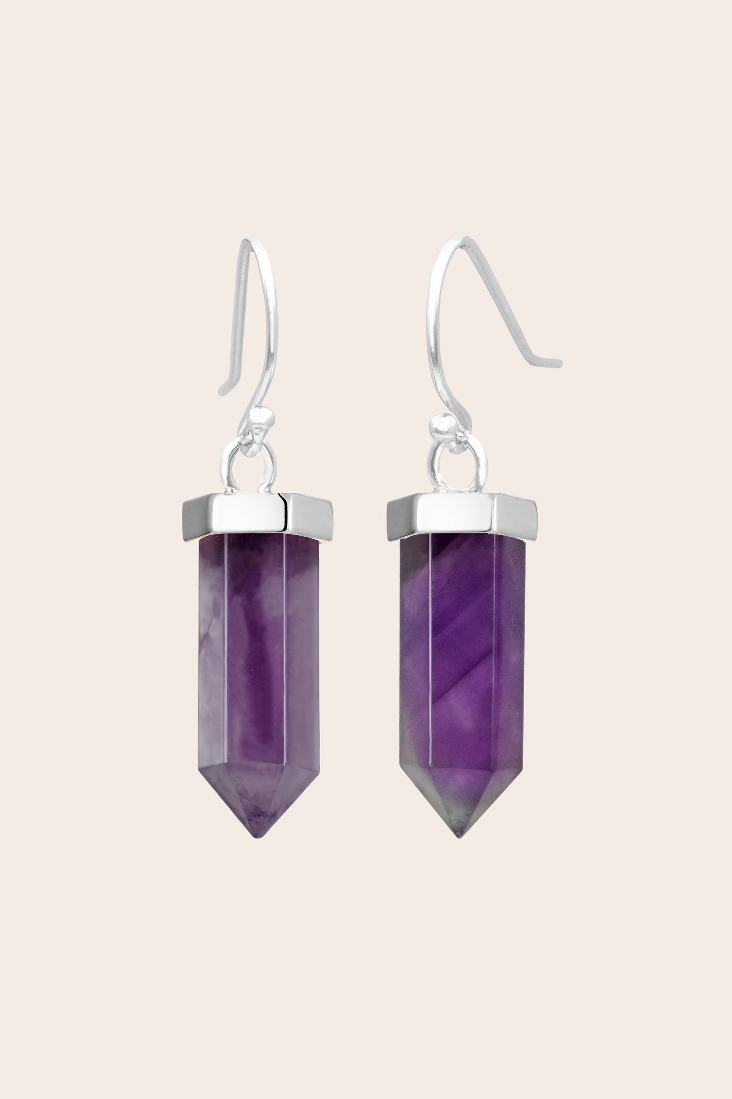 Amethyst Divine Clarity Earrings - Silver