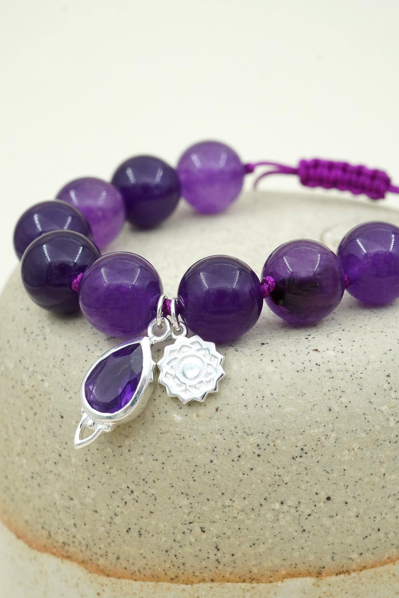 Crown Chakra Mala Bracelet - Silver
