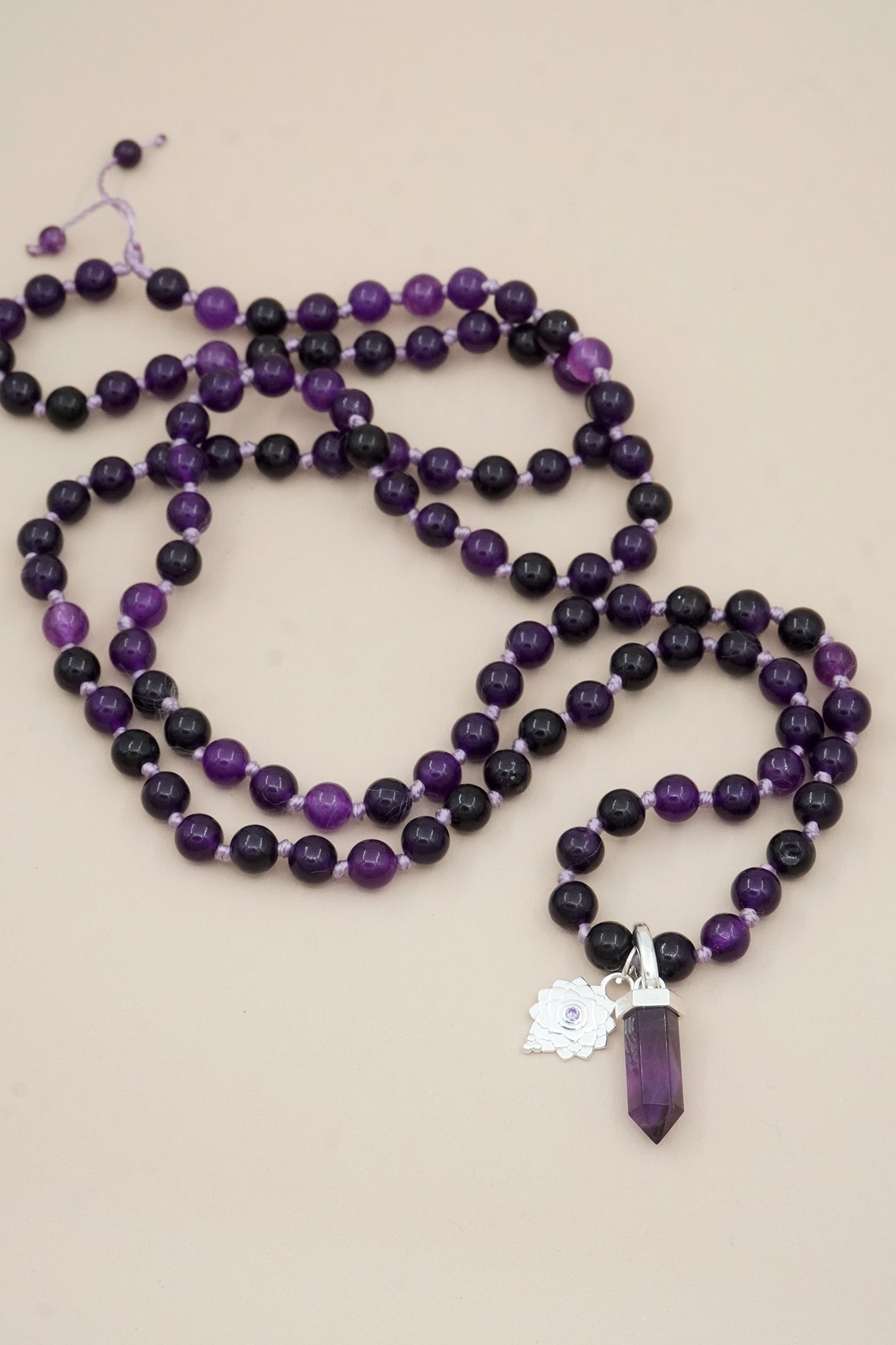 Crown Chakra Mala Necklace - Silver