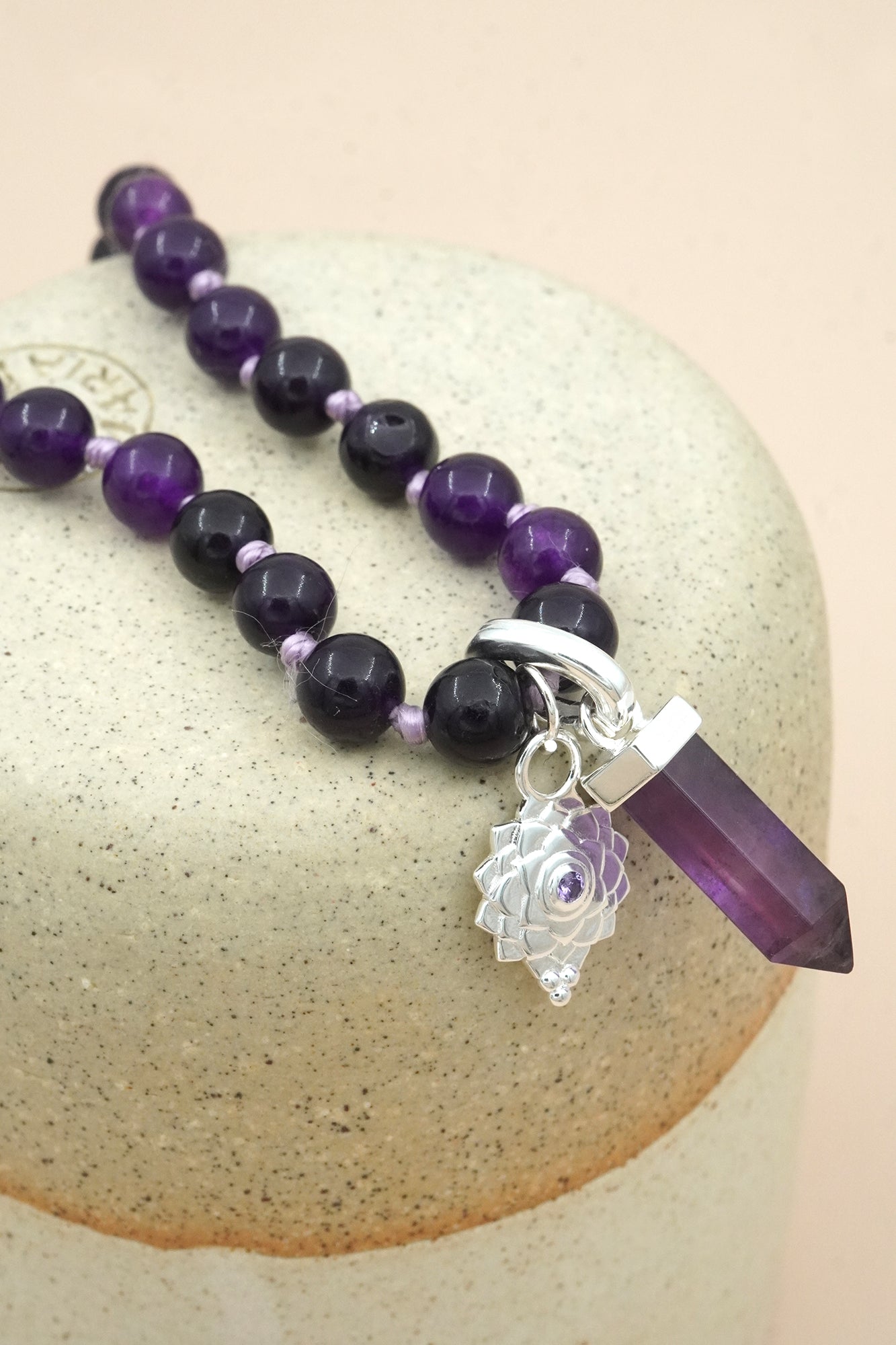 Crown Chakra Mala Necklace - Silver