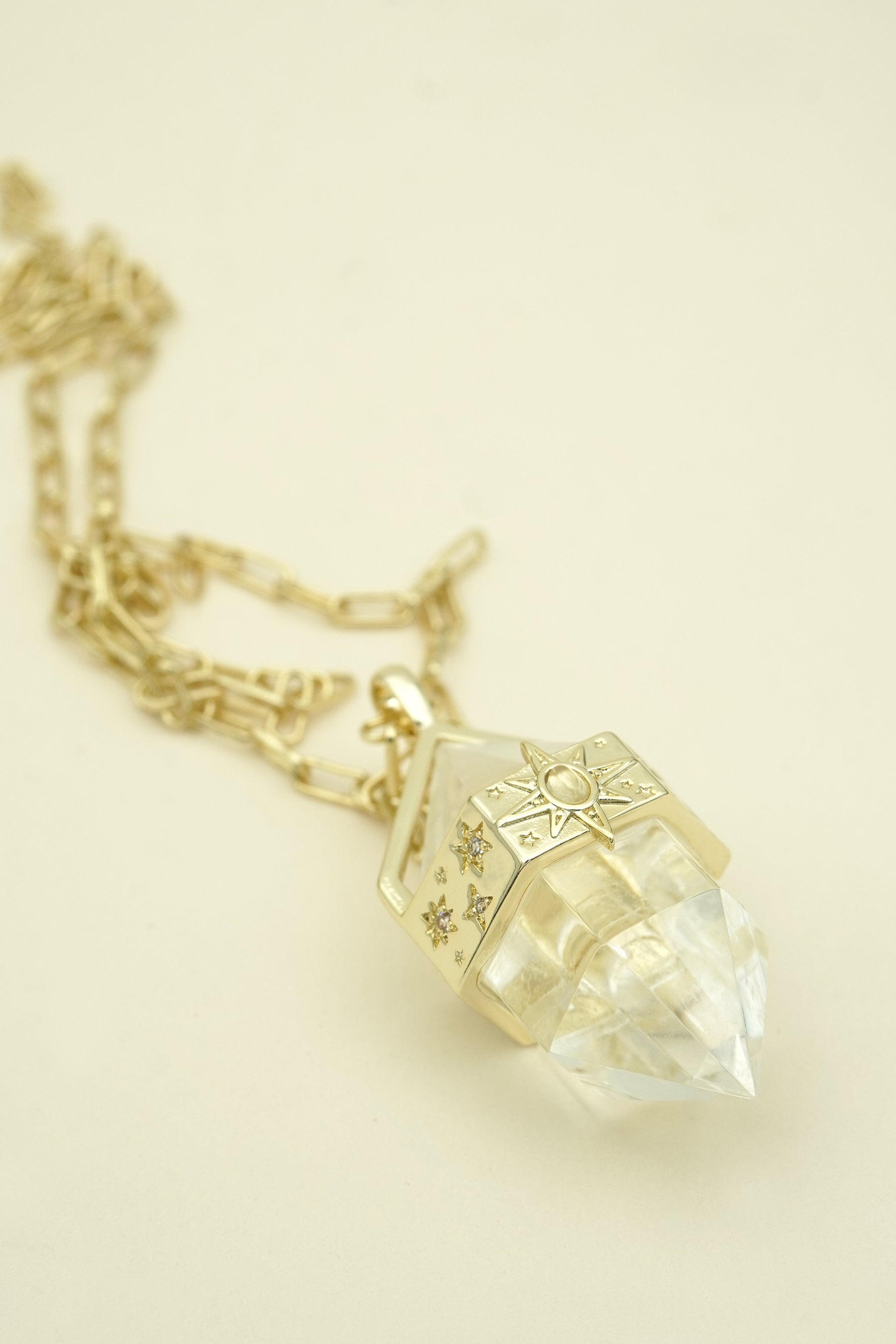 Matariki Clear Quartz Necklace - Gold