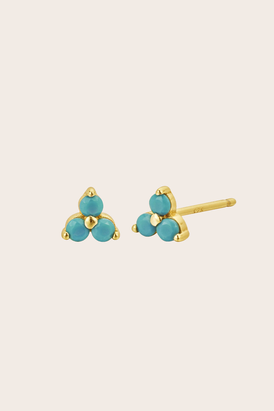 Gold Birthstone Studs - December/Turquoise