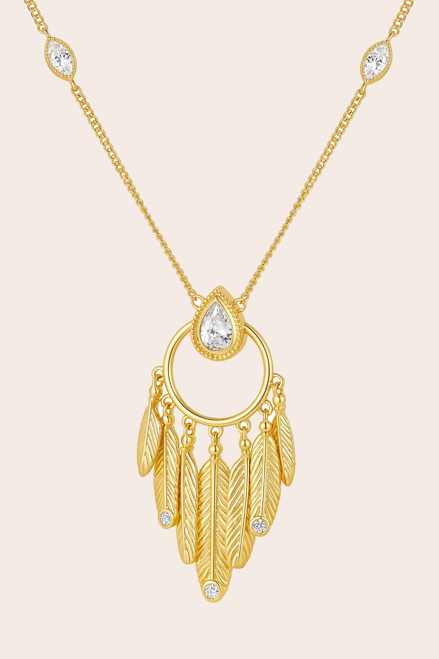 Dream Catcher Necklace - Gold