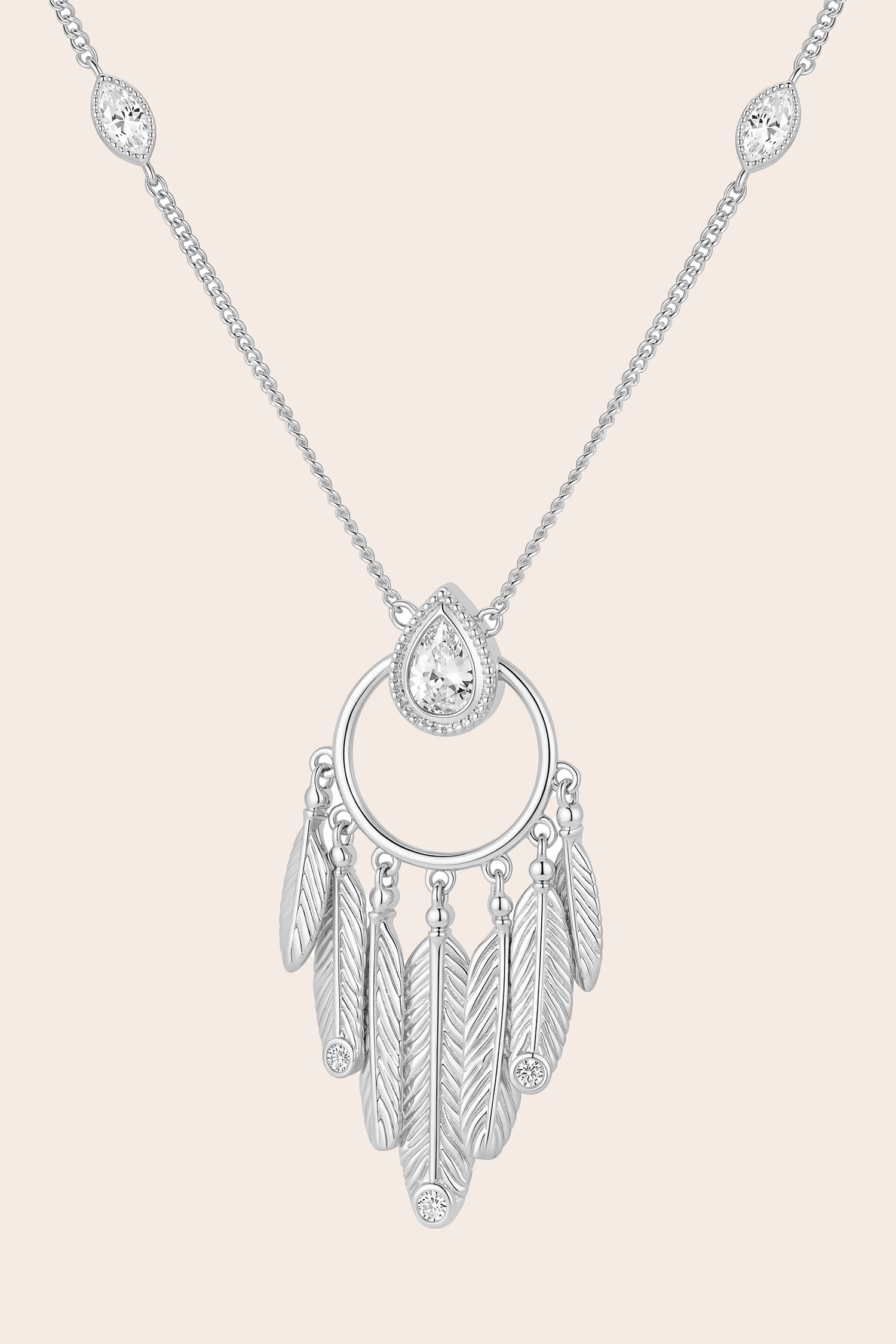 Dream Catcher Necklace - Silver