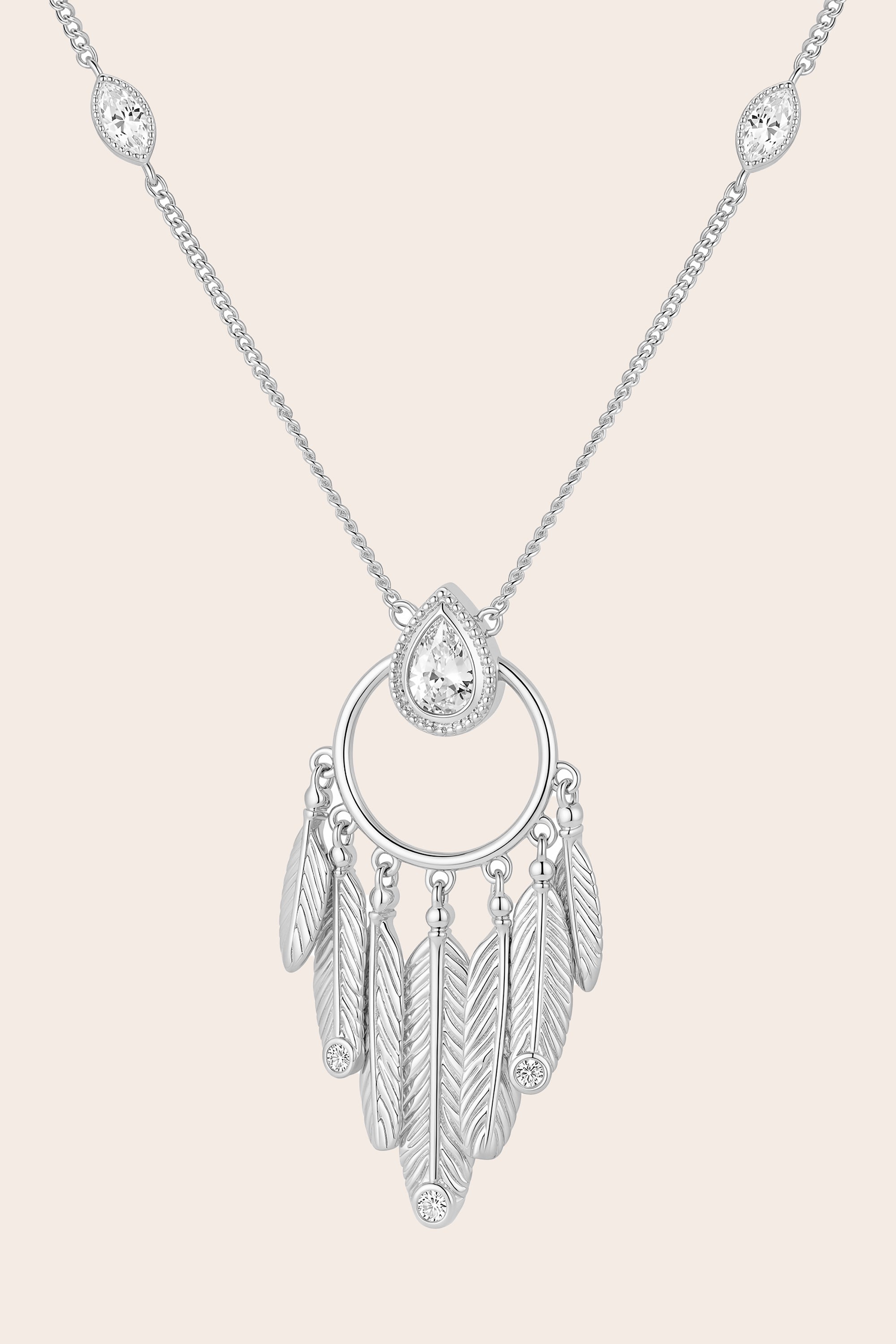 Dream Catcher Necklace - Silver