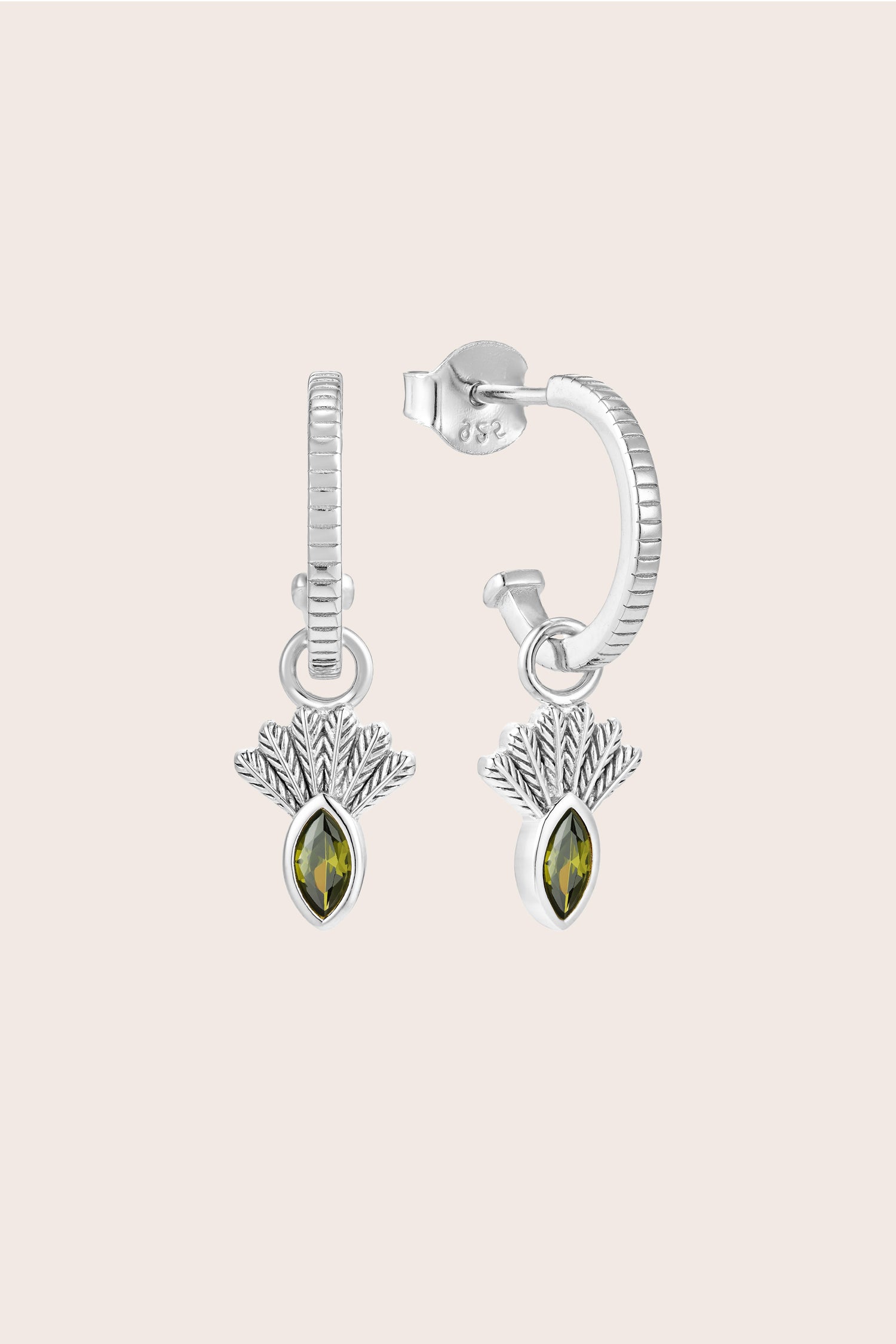 Fantail Messenger Hoops Olive - Silver