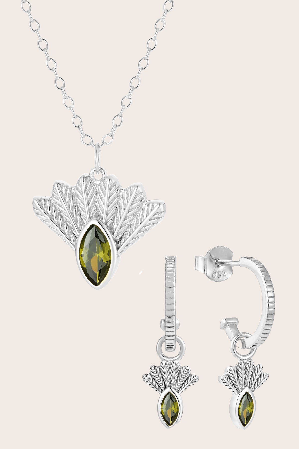 Fantail Gift Set Olive - Silver