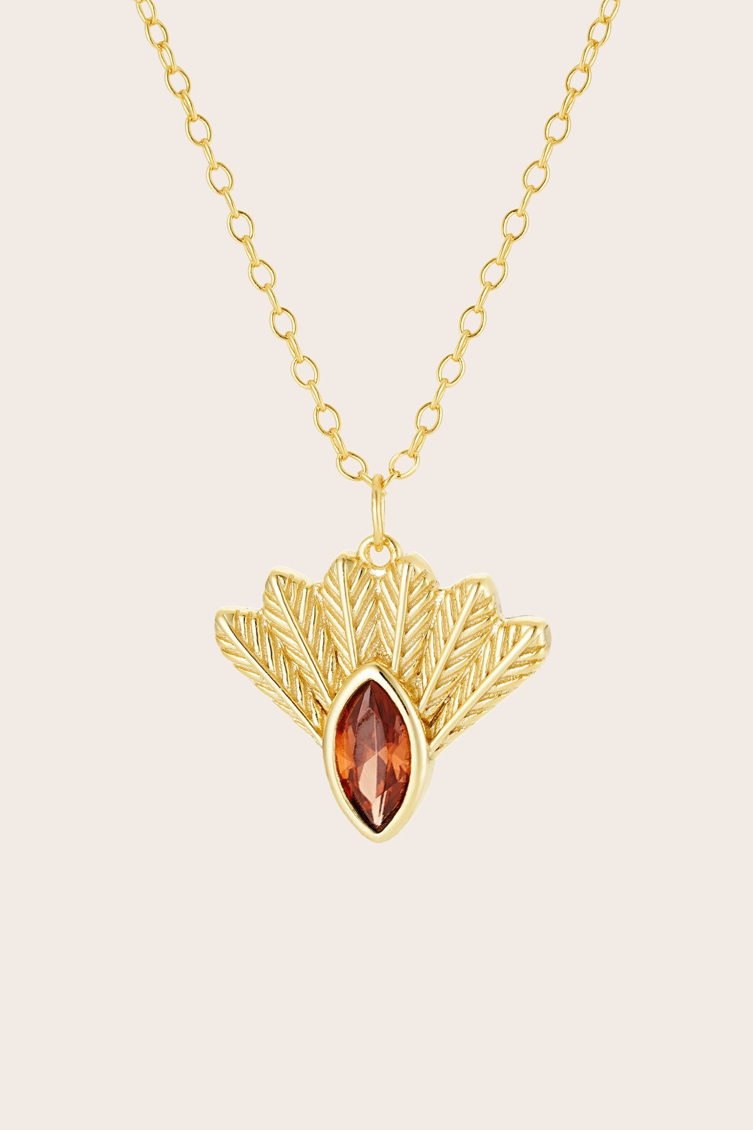 Fantail Messenger Necklace Brown - Gold