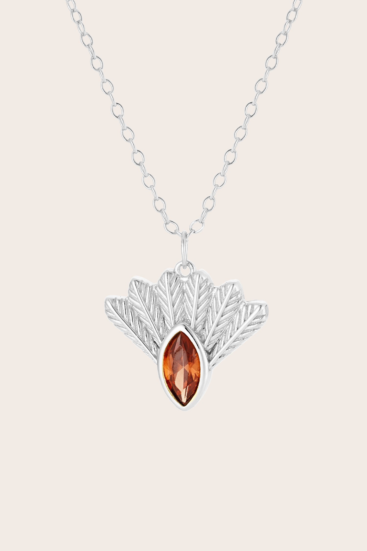 Fantail Messenger Necklace Brown - Silver