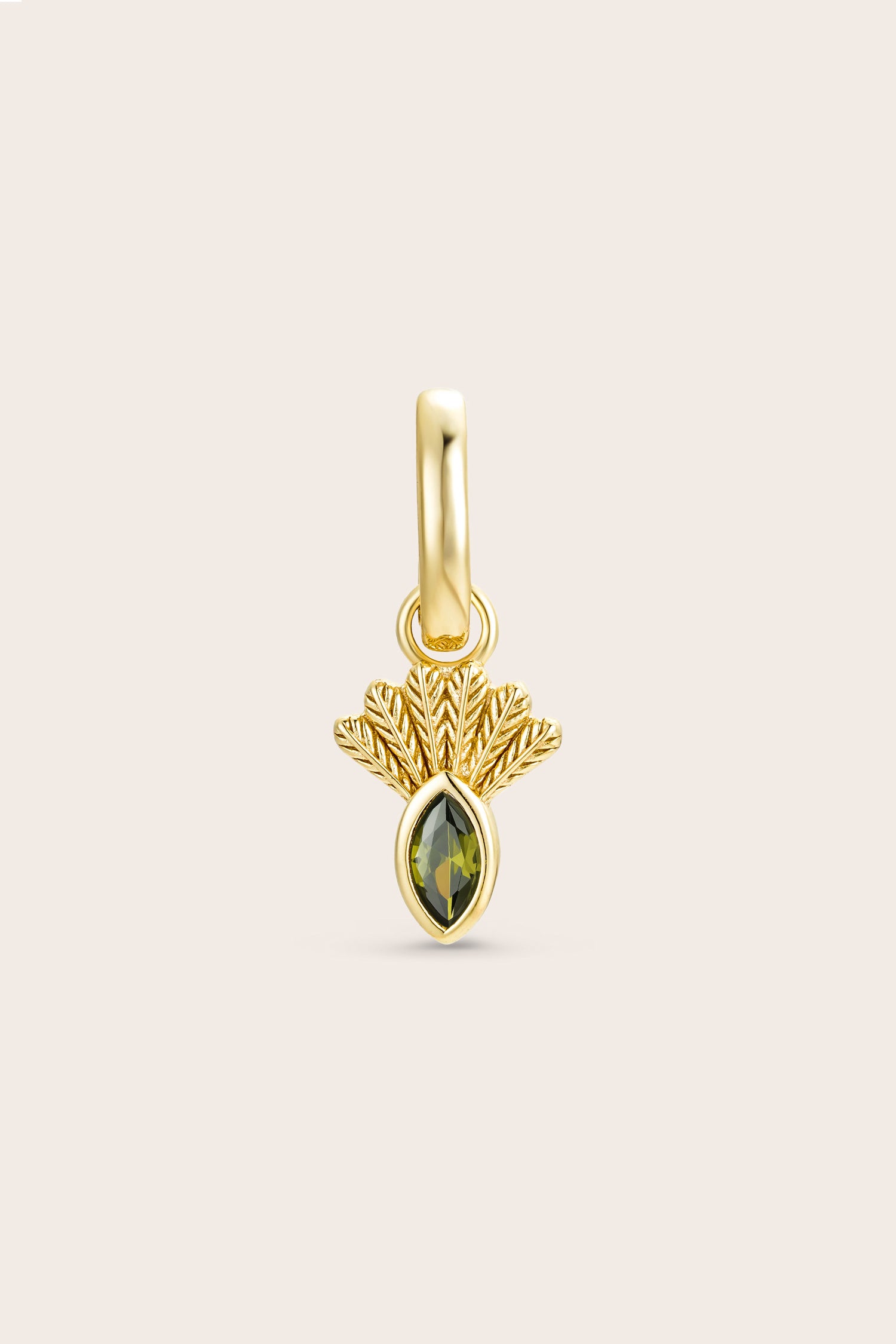 Fantail Charm Olive - Gold