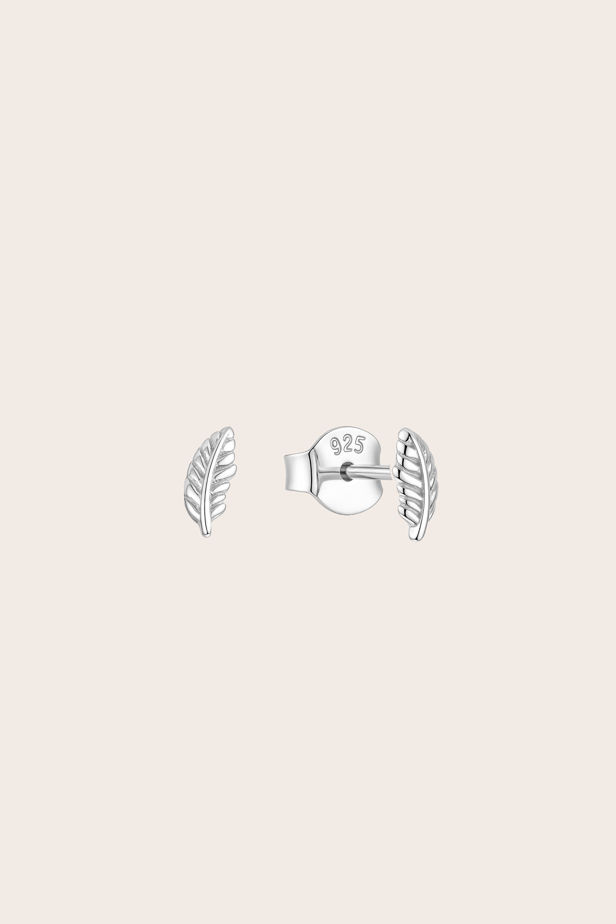 Trust The Path Feather Studs- Silver