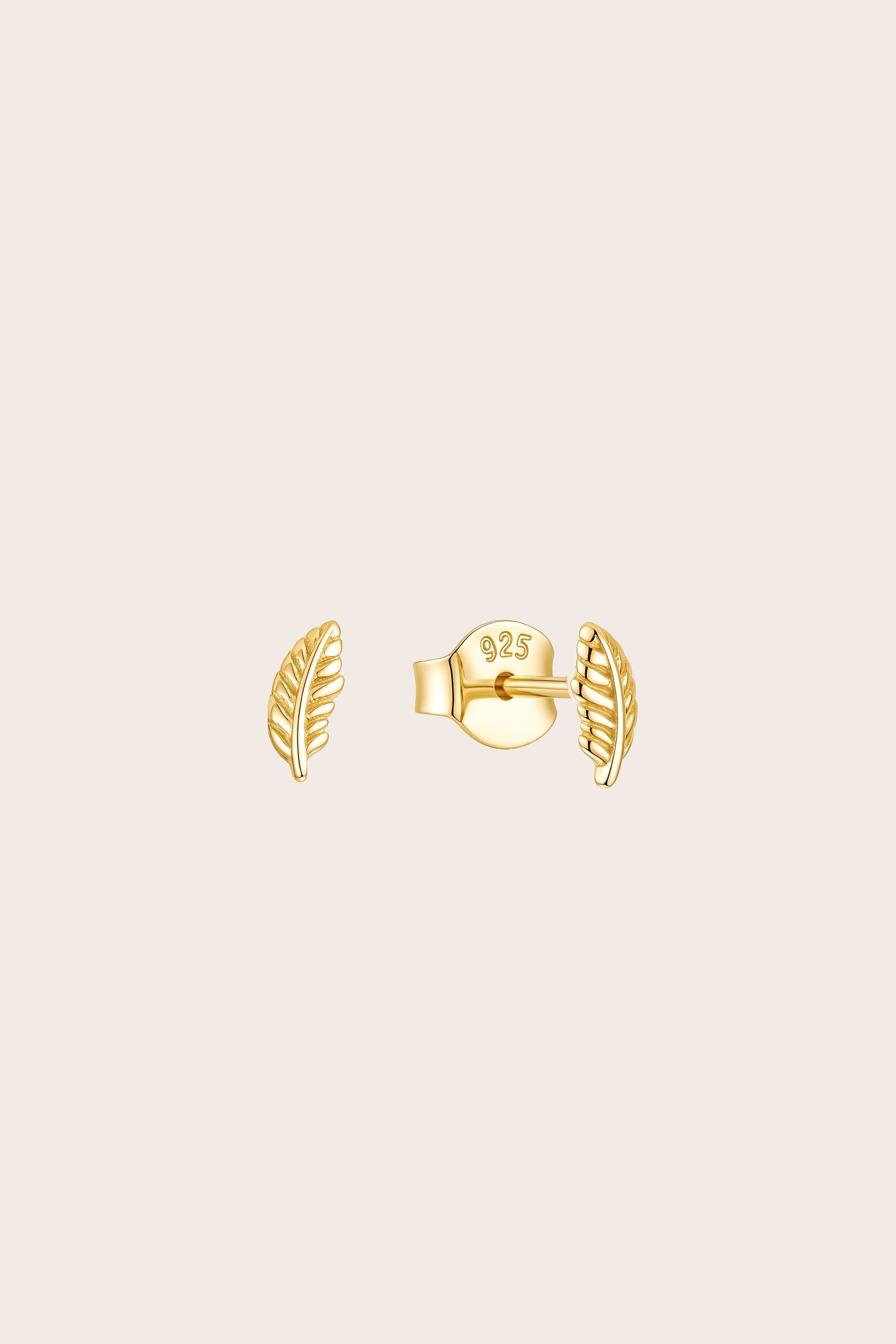 Trust The Path Feather Studs- Gold