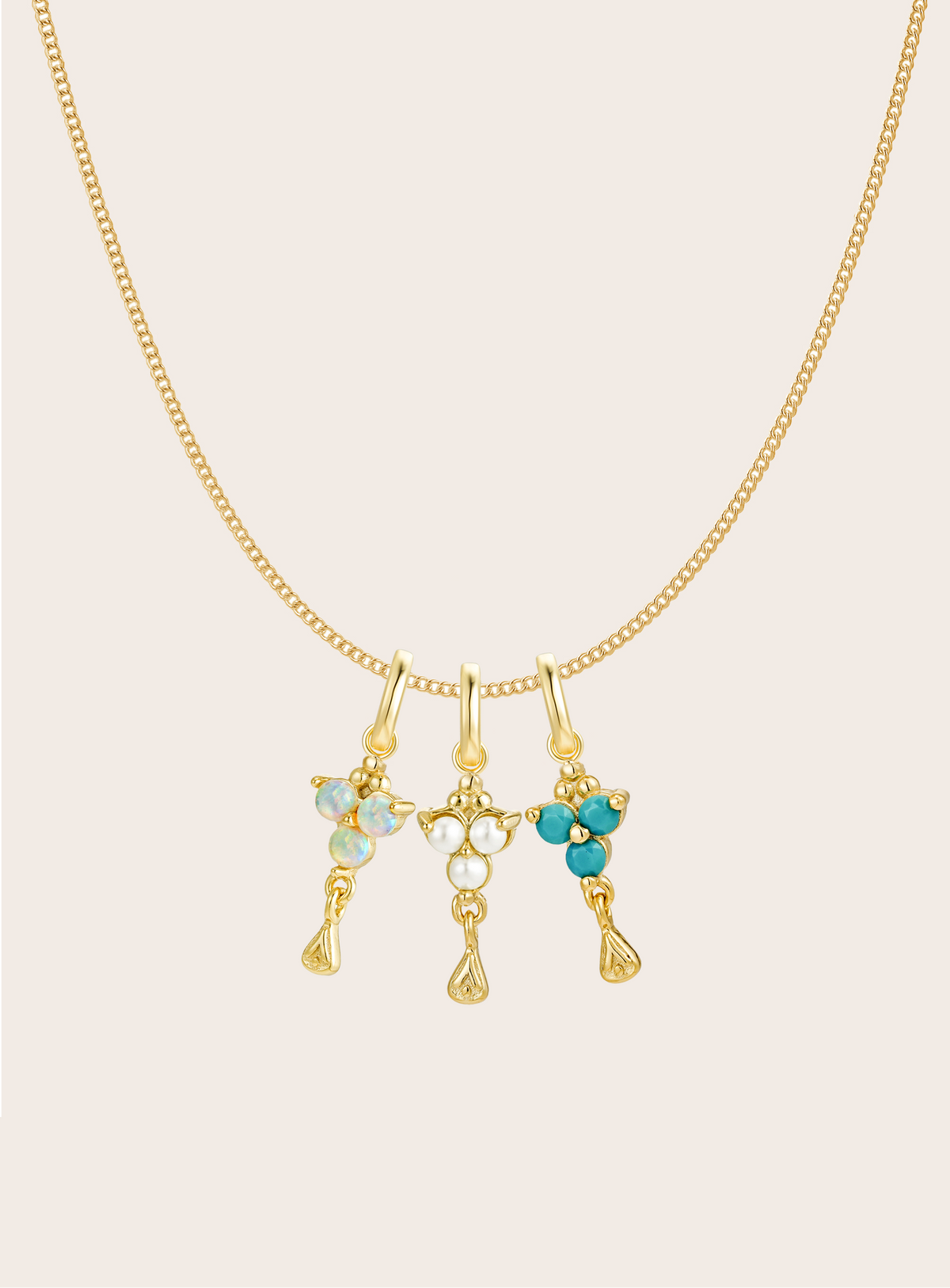 Custom Birthstone Necklace - Gold