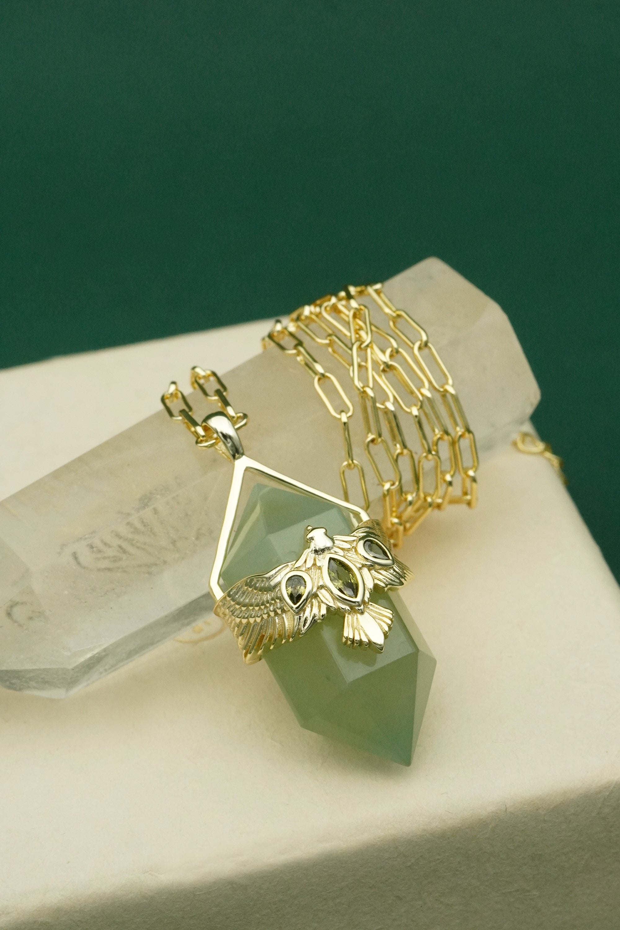 Jade Soar Necklace - Gold