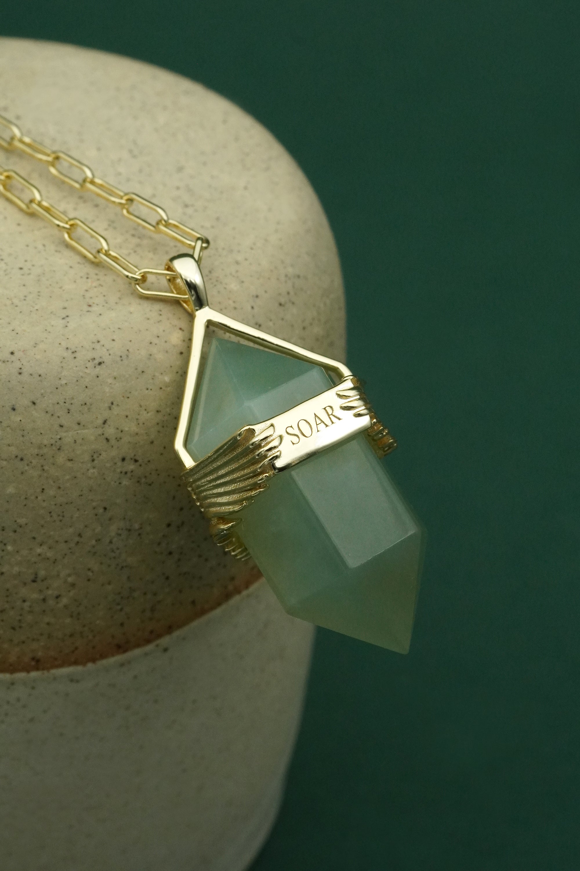 Jade Soar Necklace - Gold