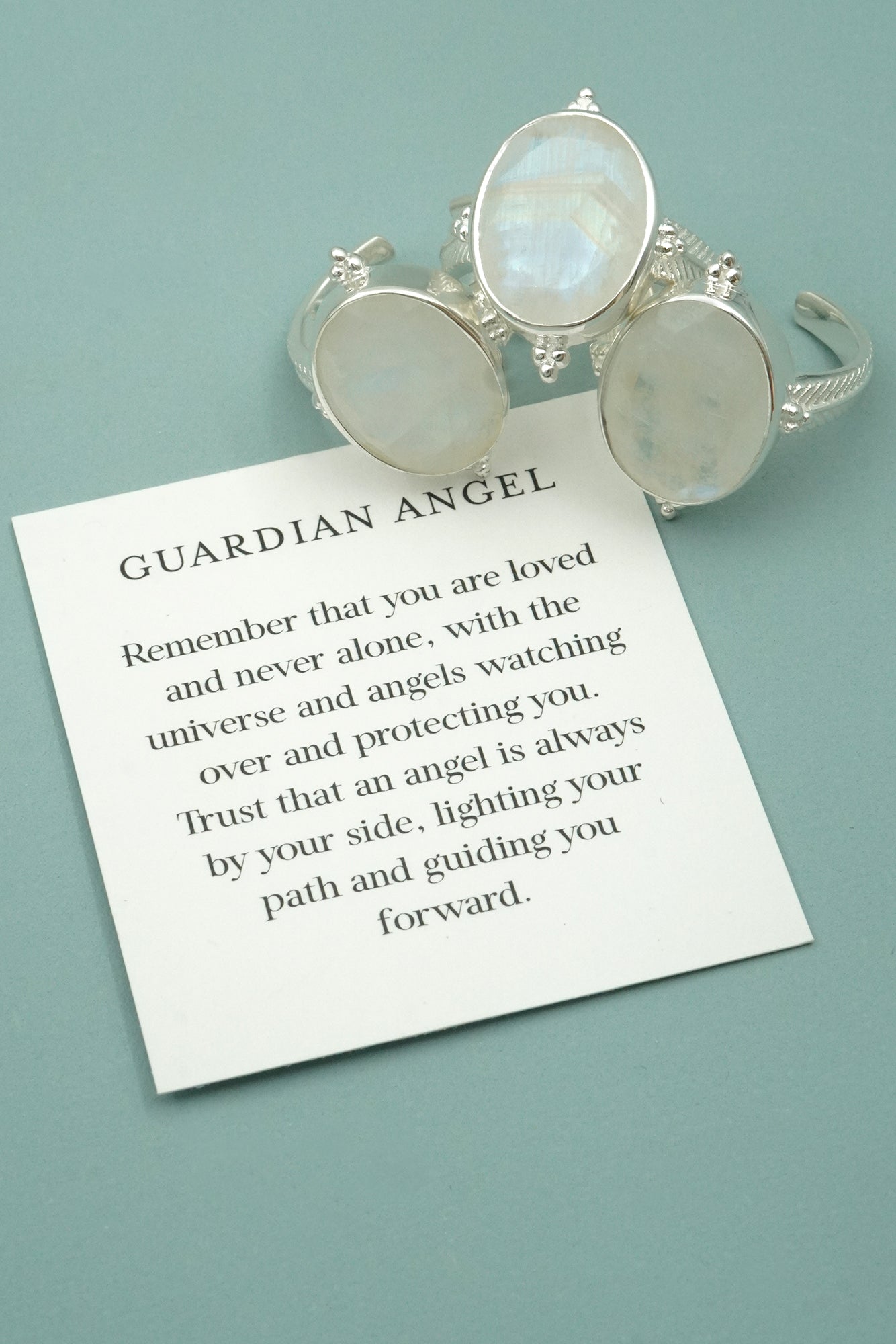 Guardian Angel Moonstone Ring - Silver