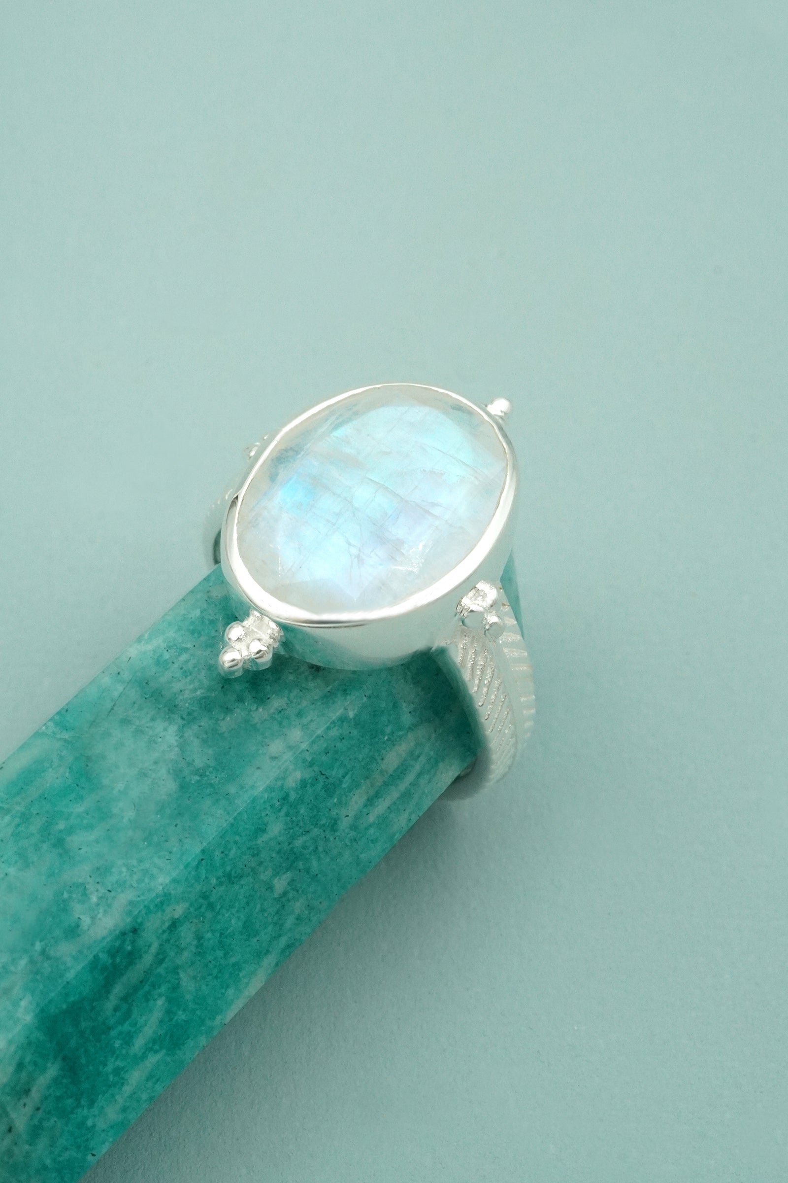Guardian Angel Moonstone Ring - Silver