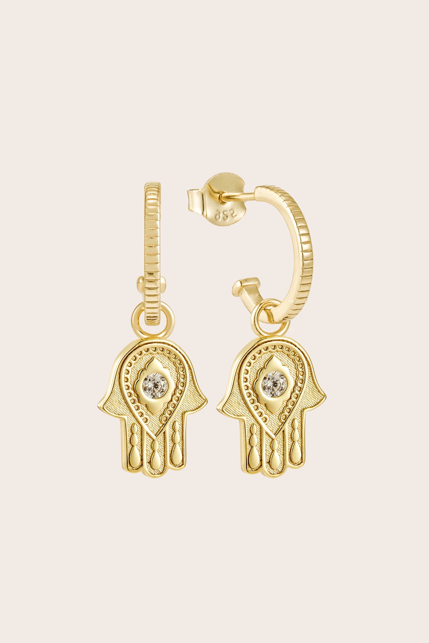 Hamsa Blessings Hoops - Gold