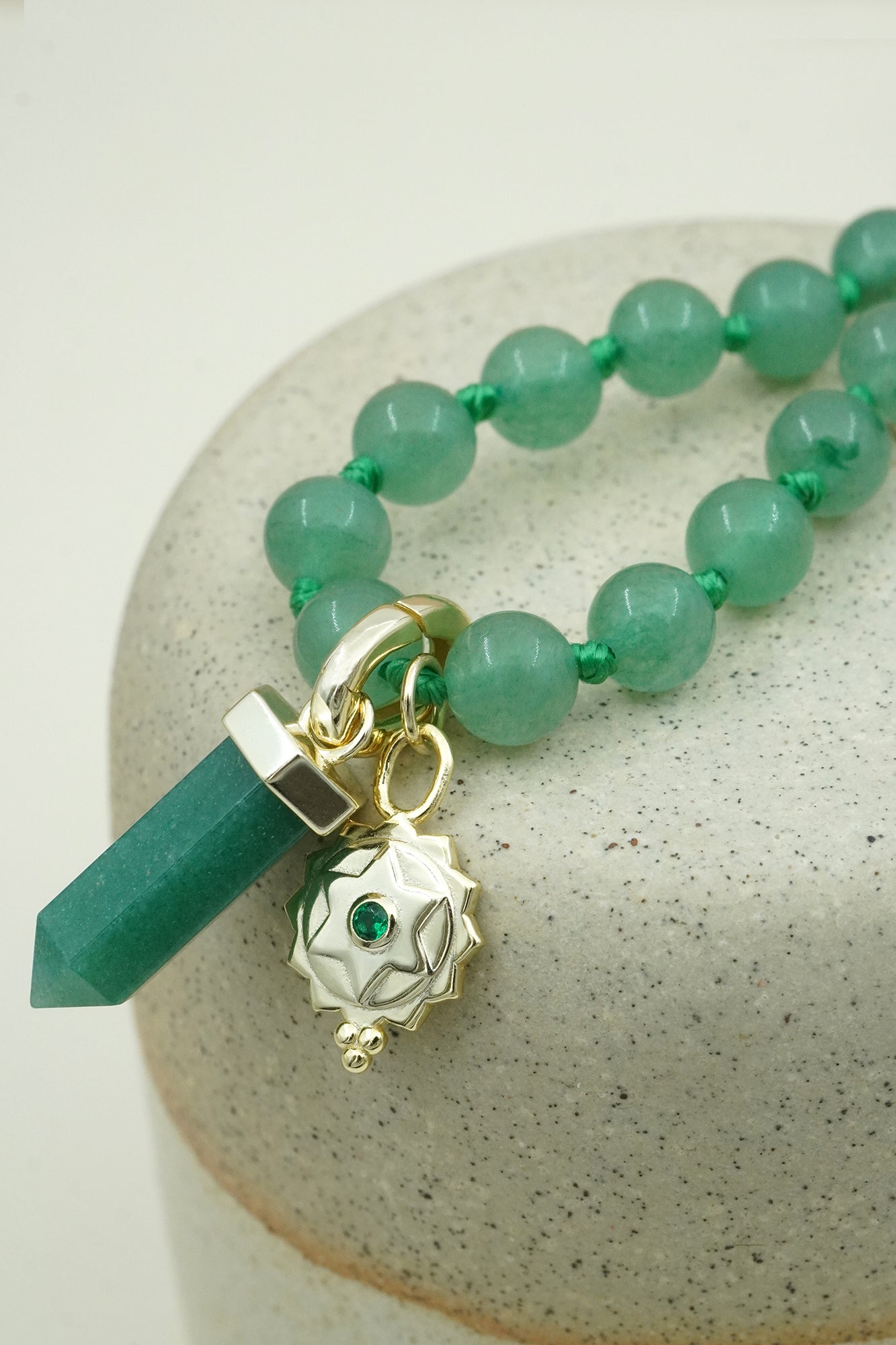 Heart Chakra Mala Necklace - Gold