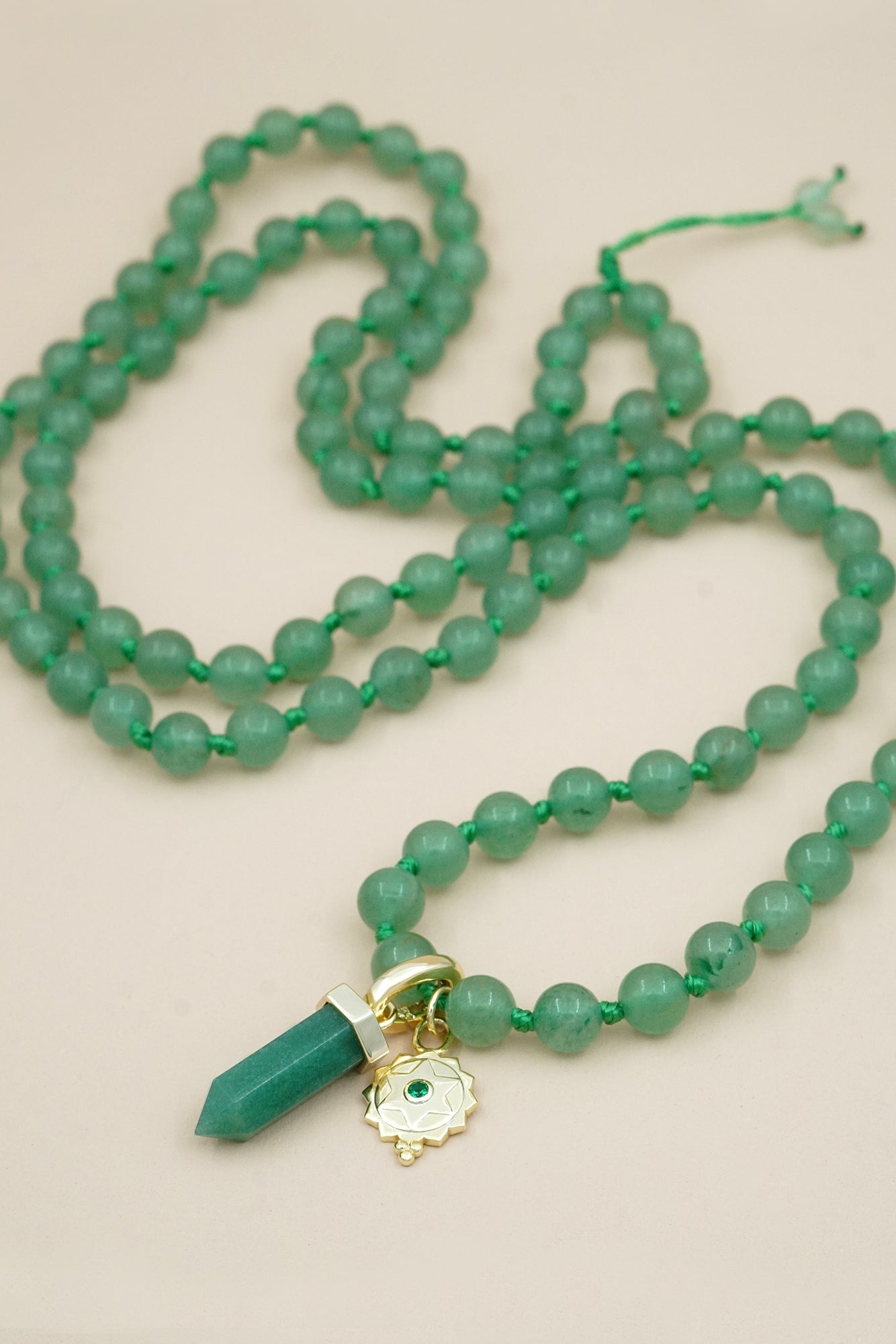 Heart Chakra Mala Necklace - Gold