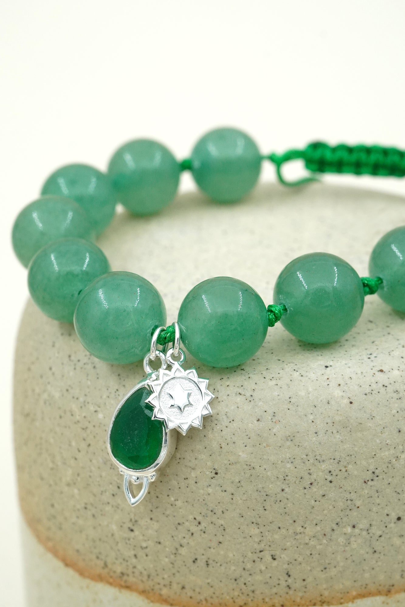 Heart Chakra Mala Bracelet - Silver